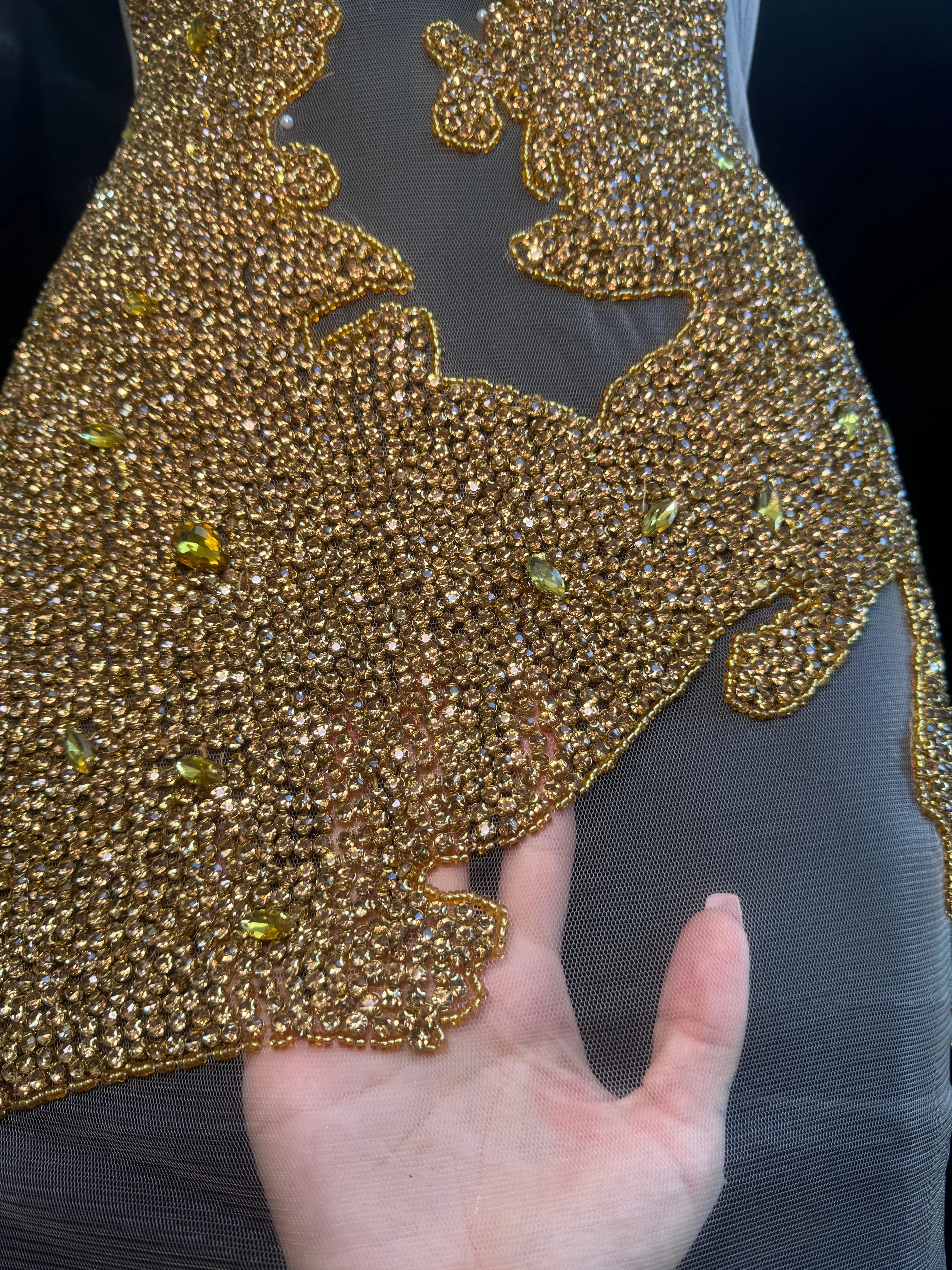 Maddy Gold Rhinestones Bodice Applique - Image 3