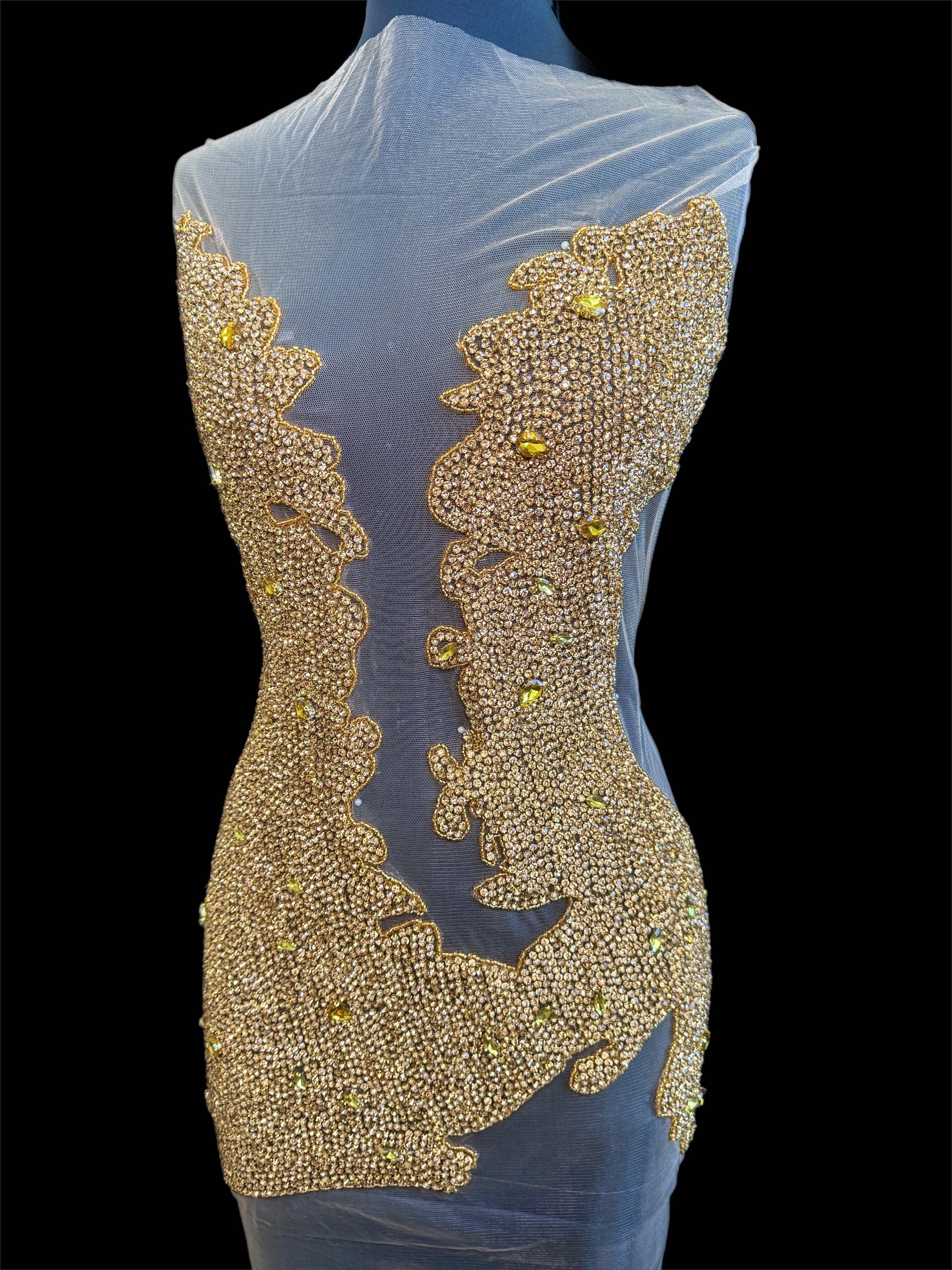 Maddy Gold Rhinestones Bodice Applique - Image 5