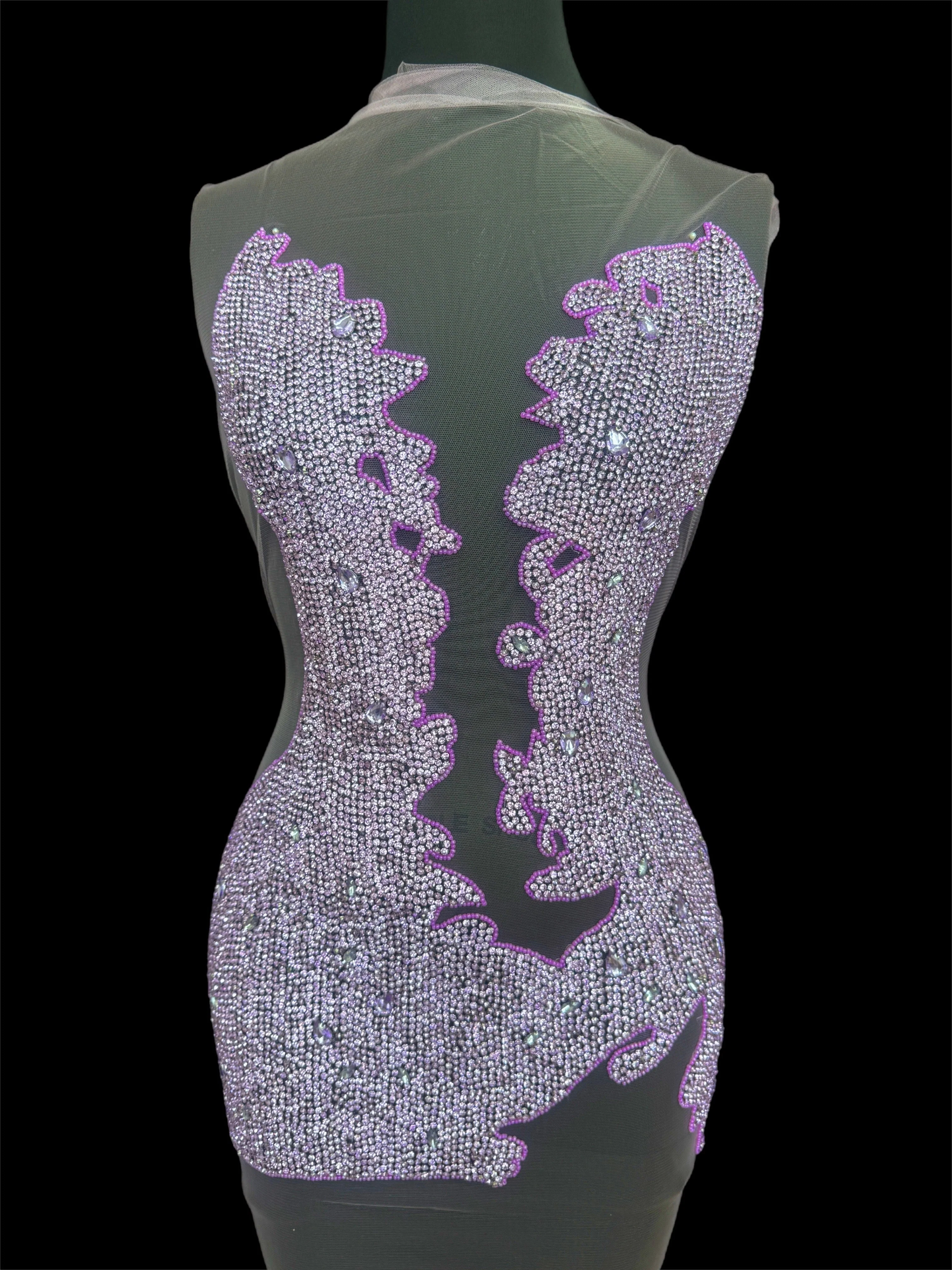 Maddy Lilac Rhinestone Bodice Applique