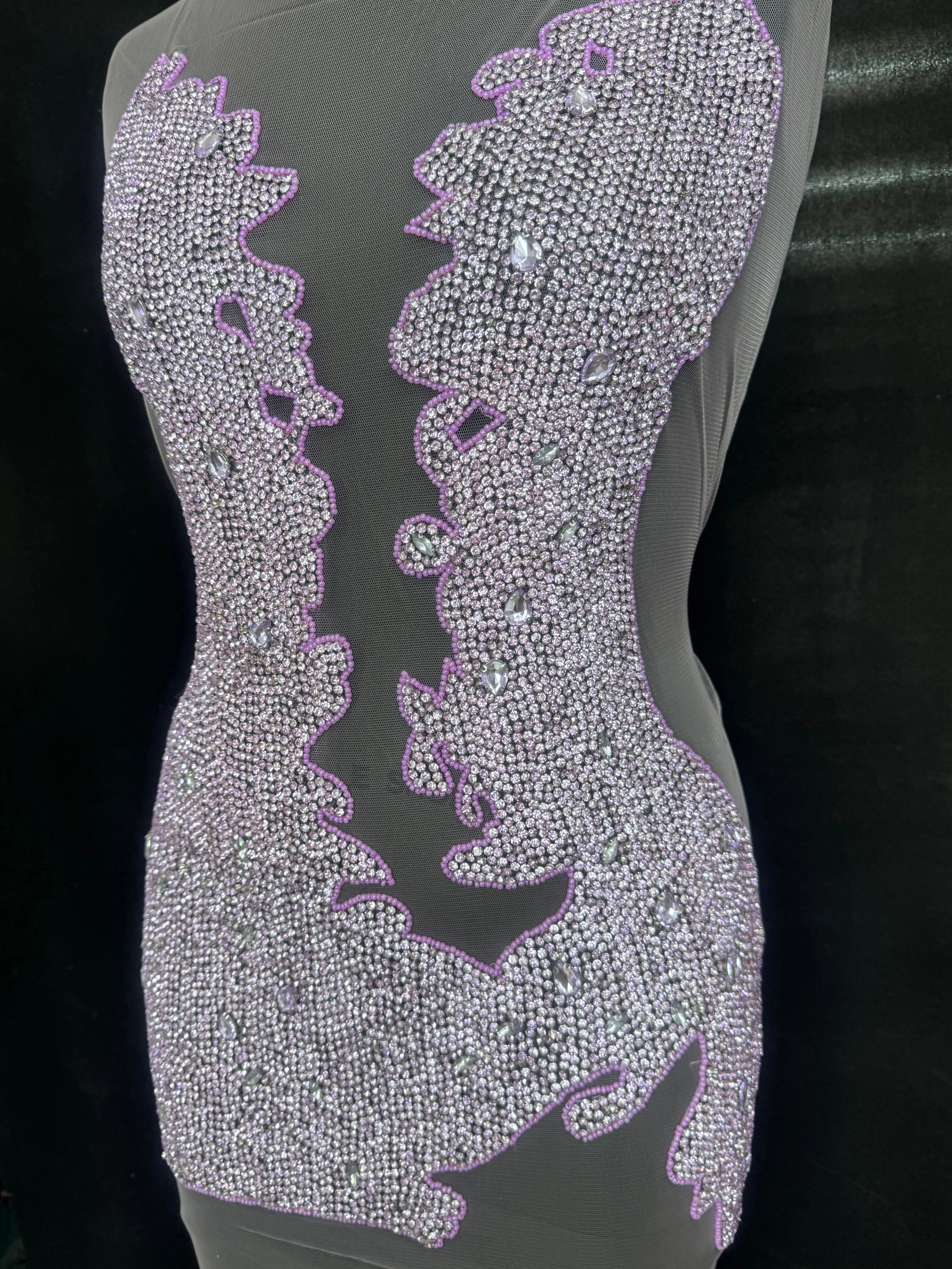 Maddy Lilac Rhinestone Bodice Applique - Image 7