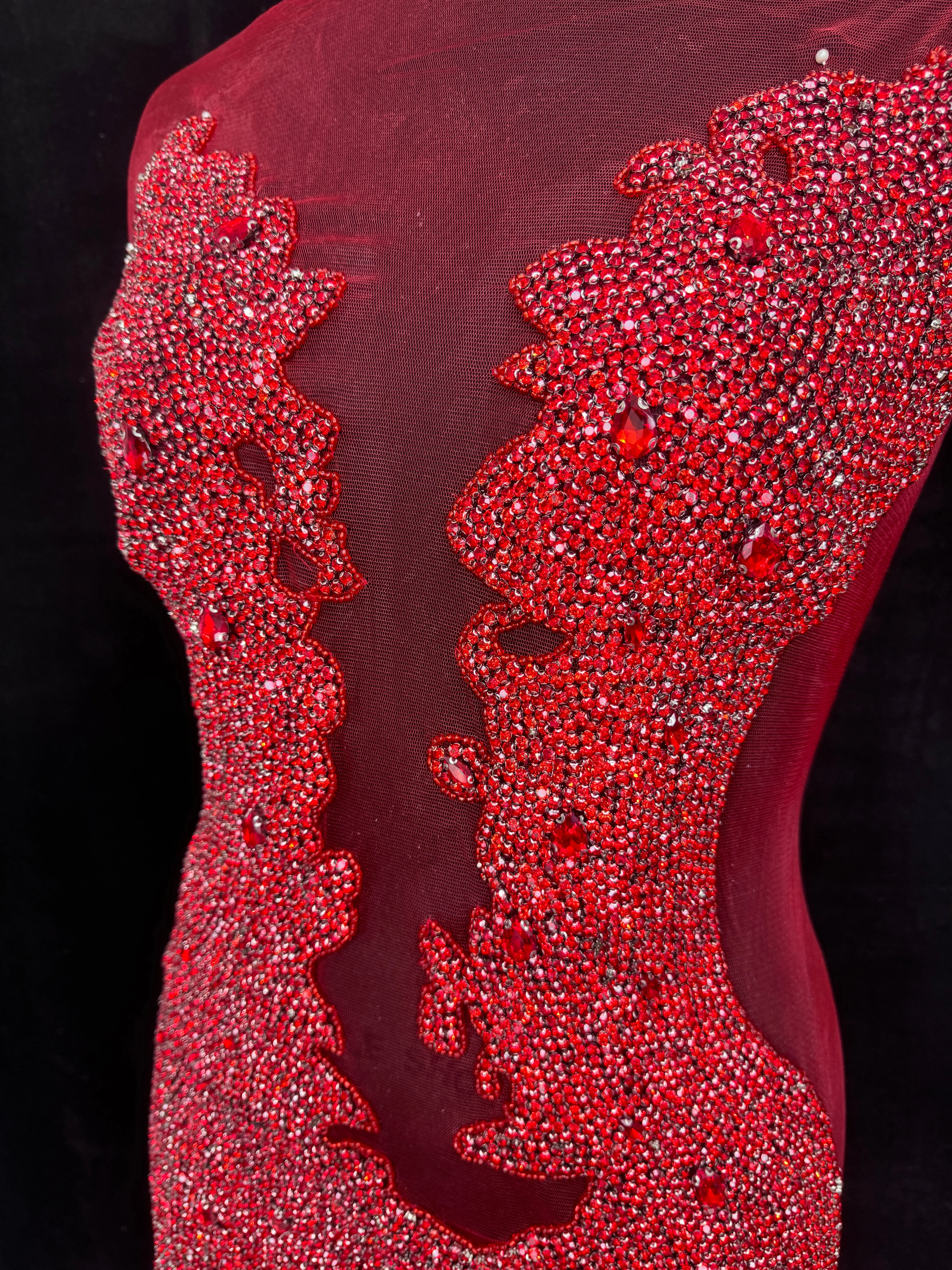 Maddy Red Rhinestone Bodice Appliqué - Image 6