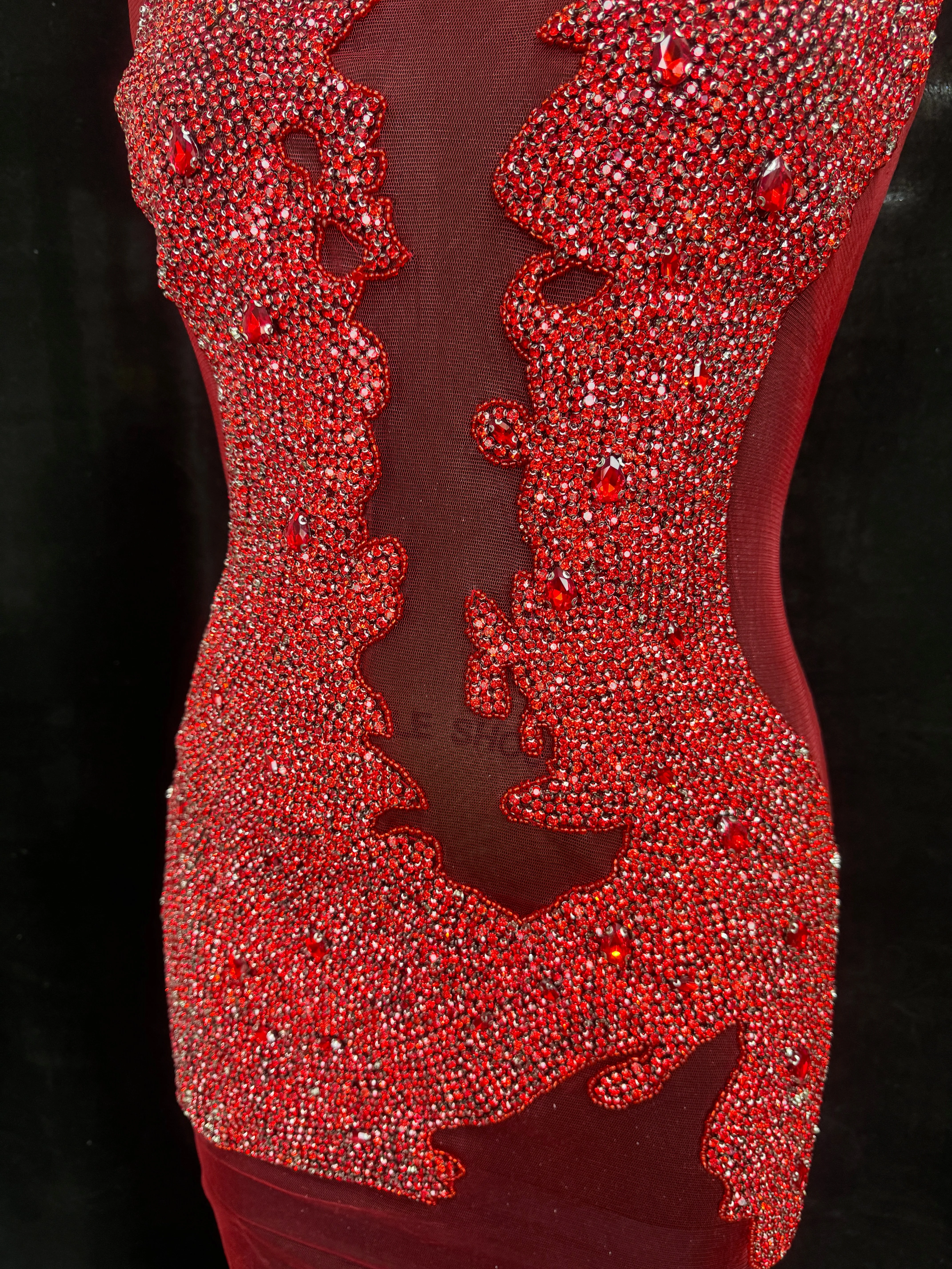 Maddy Red Rhinestone Bodice Appliqué - Image 7