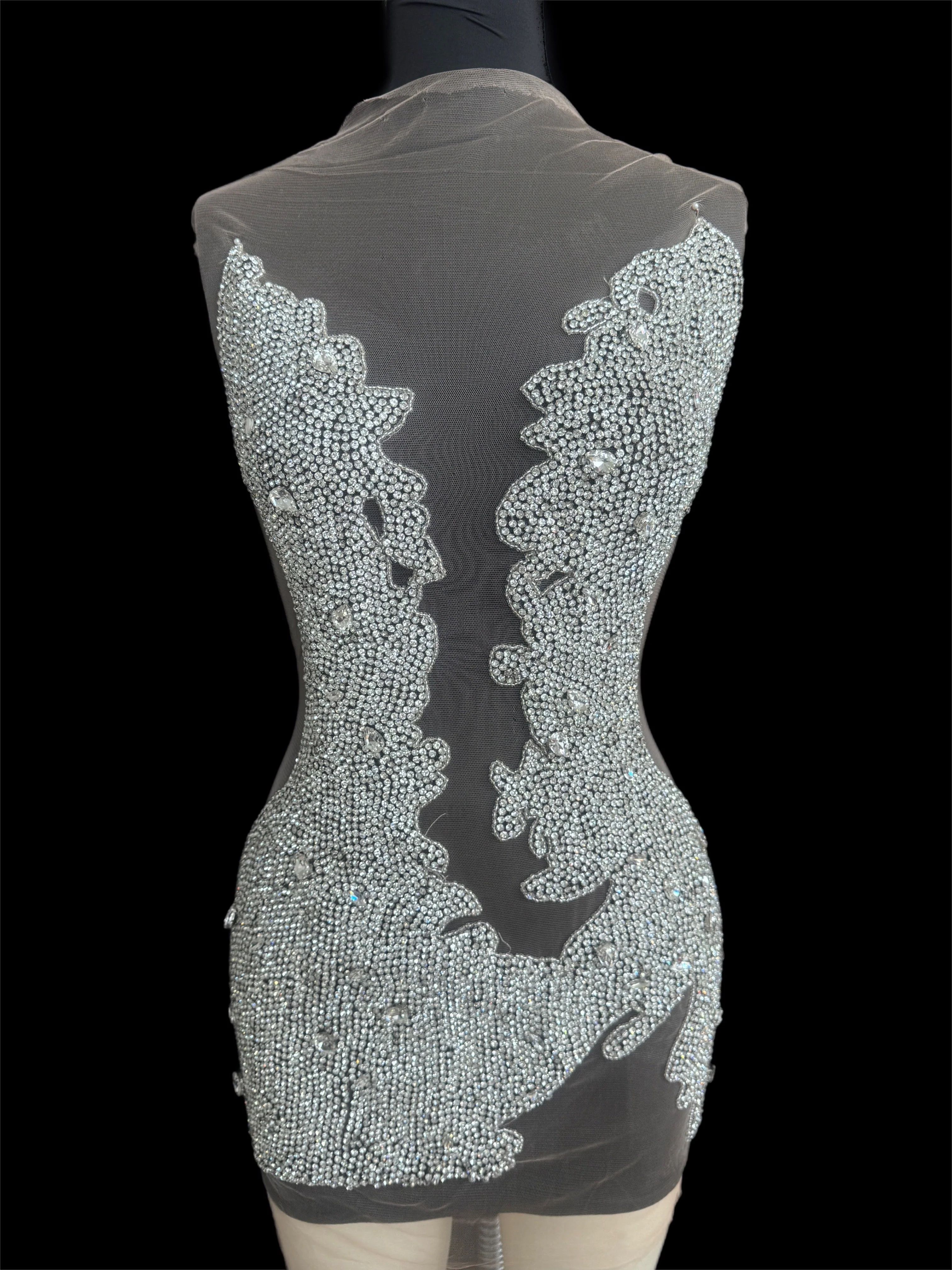 Maddy Silver Rhinestone Bodice Appliqué
