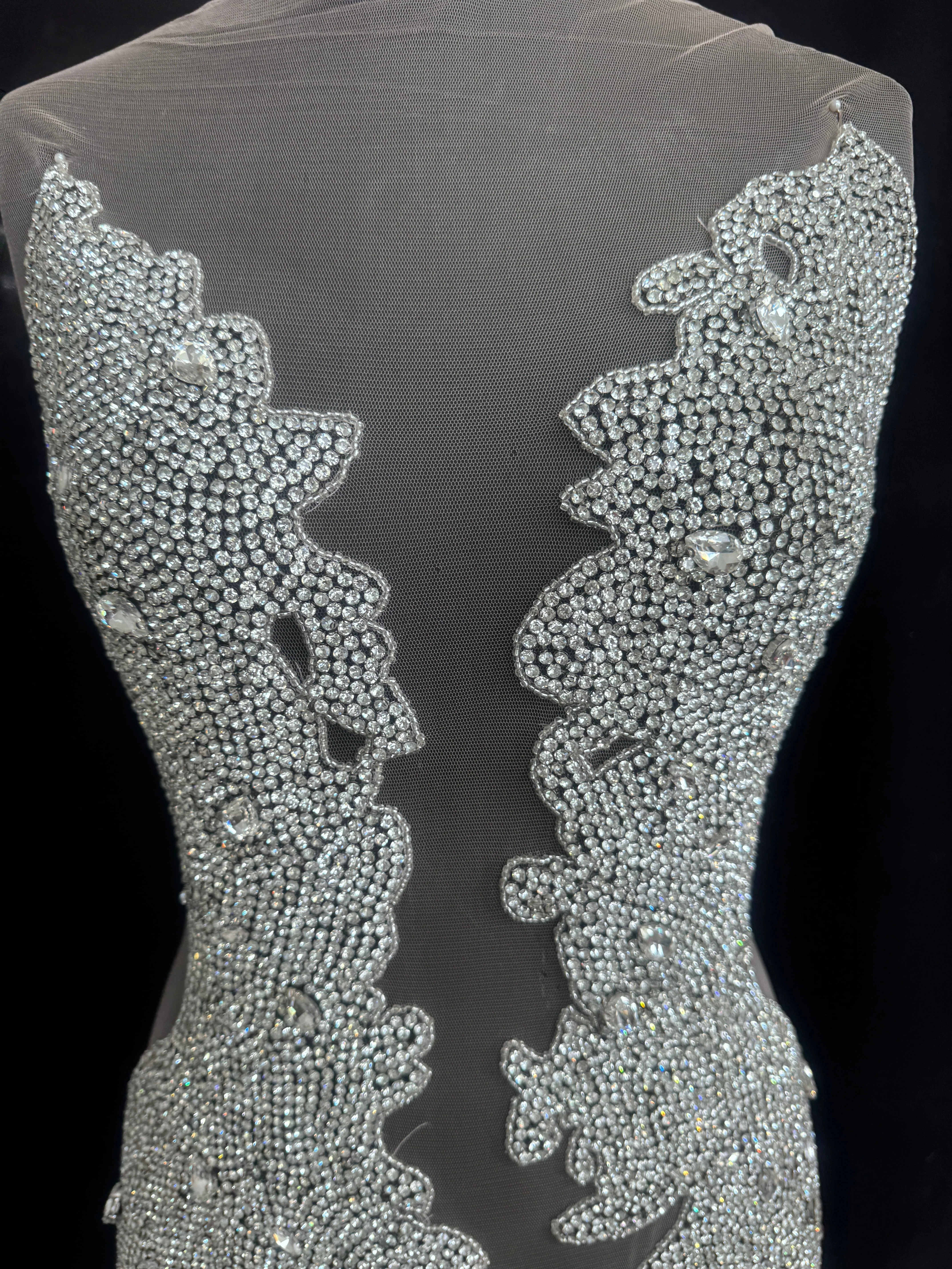 Maddy Silver Rhinestone Bodice Appliqué - Image 2