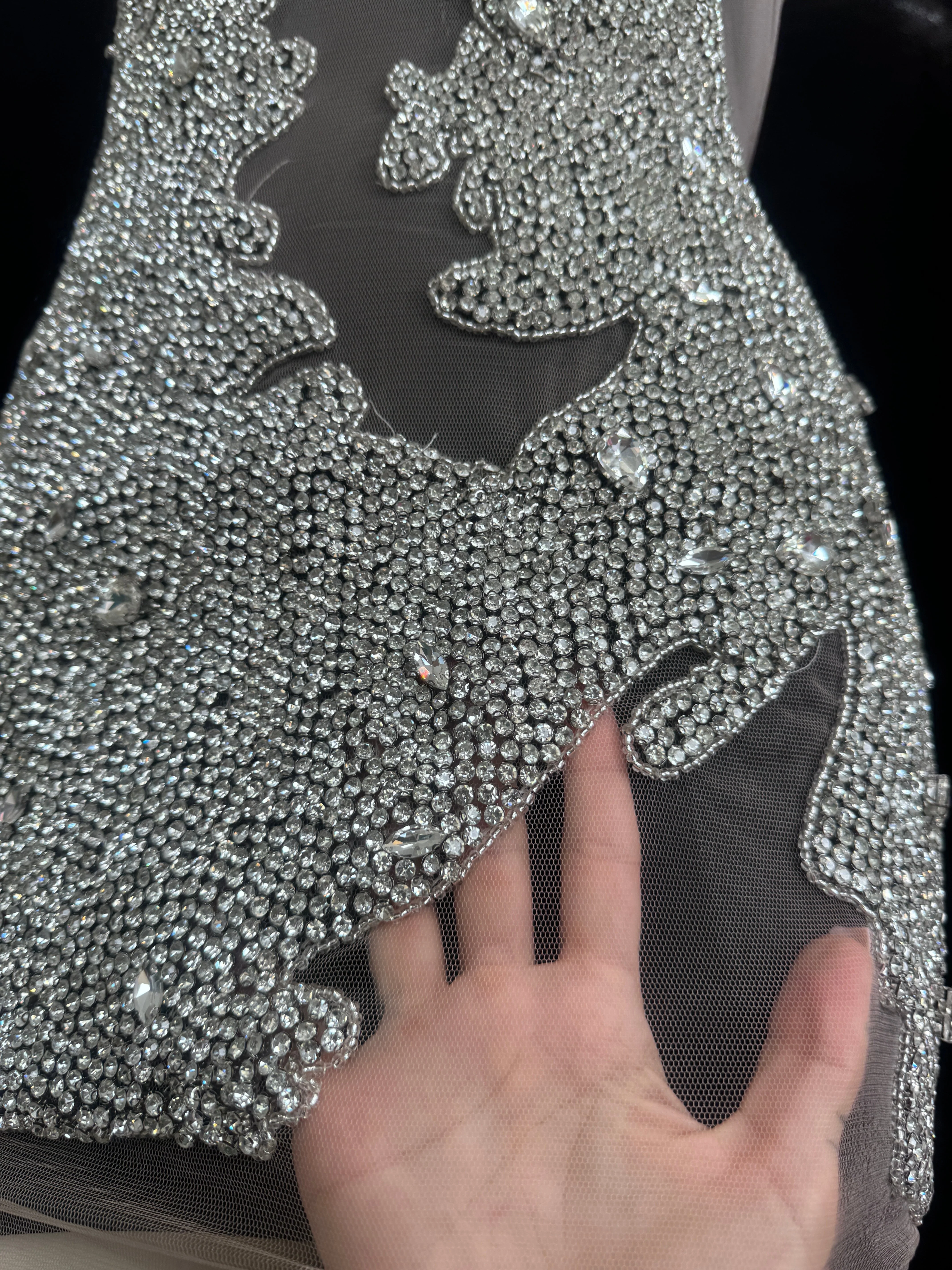 Maddy Silver Rhinestone Bodice Appliqué - Image 4