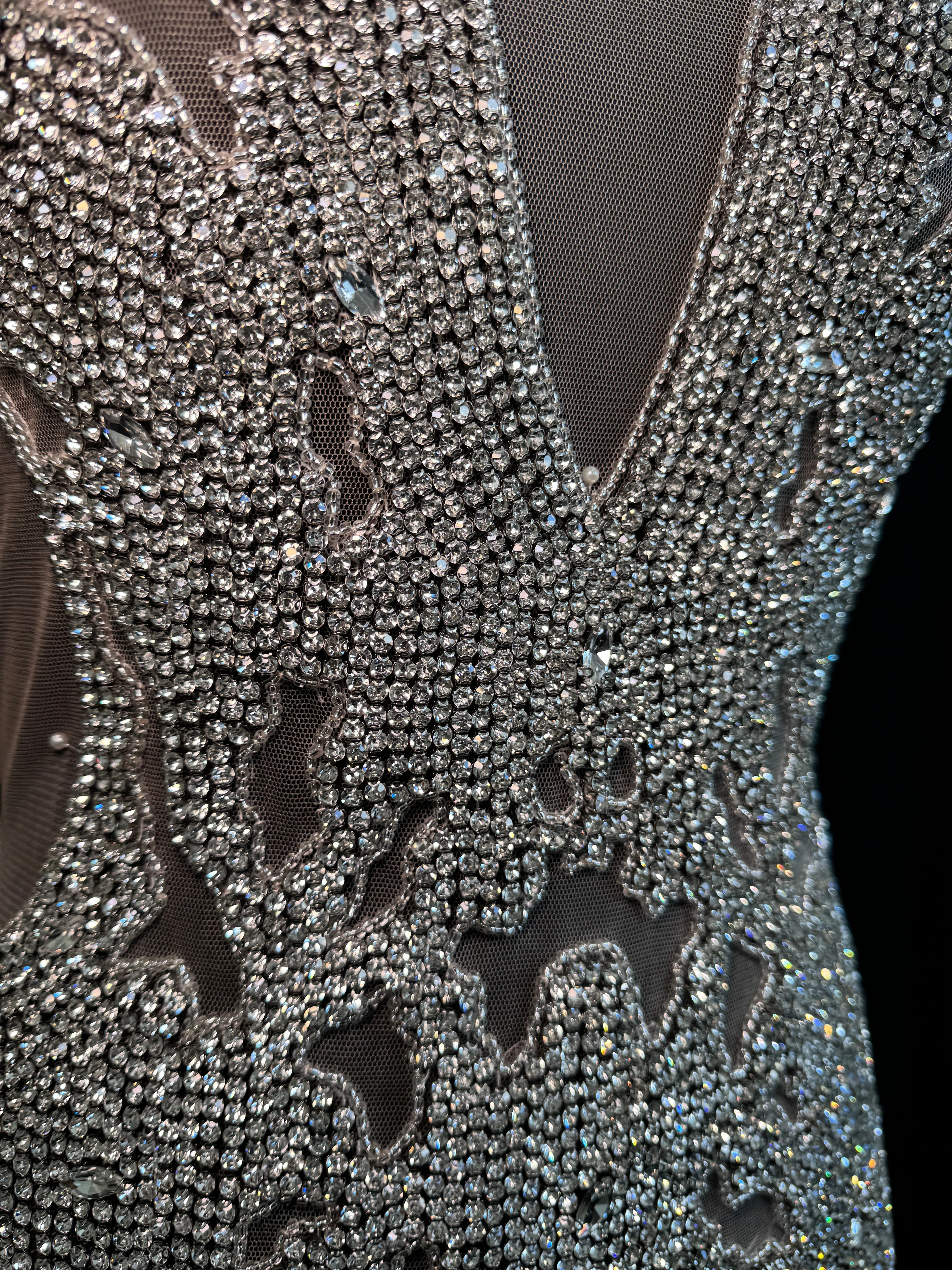 Madeleine Silver Rhinestones Bodice Applique - Image 2
