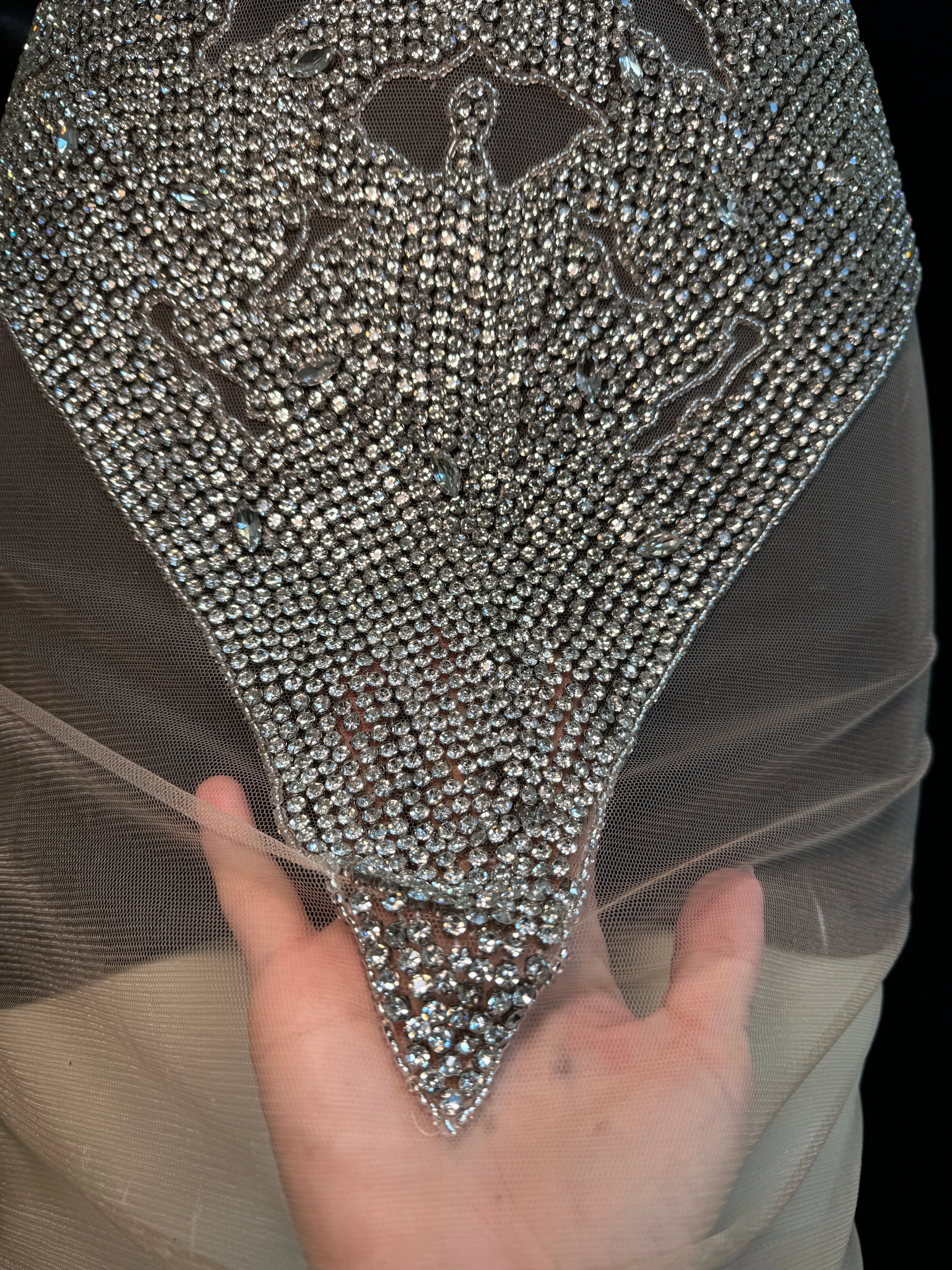 Madeleine Silver Rhinestones Bodice Applique - Image 6