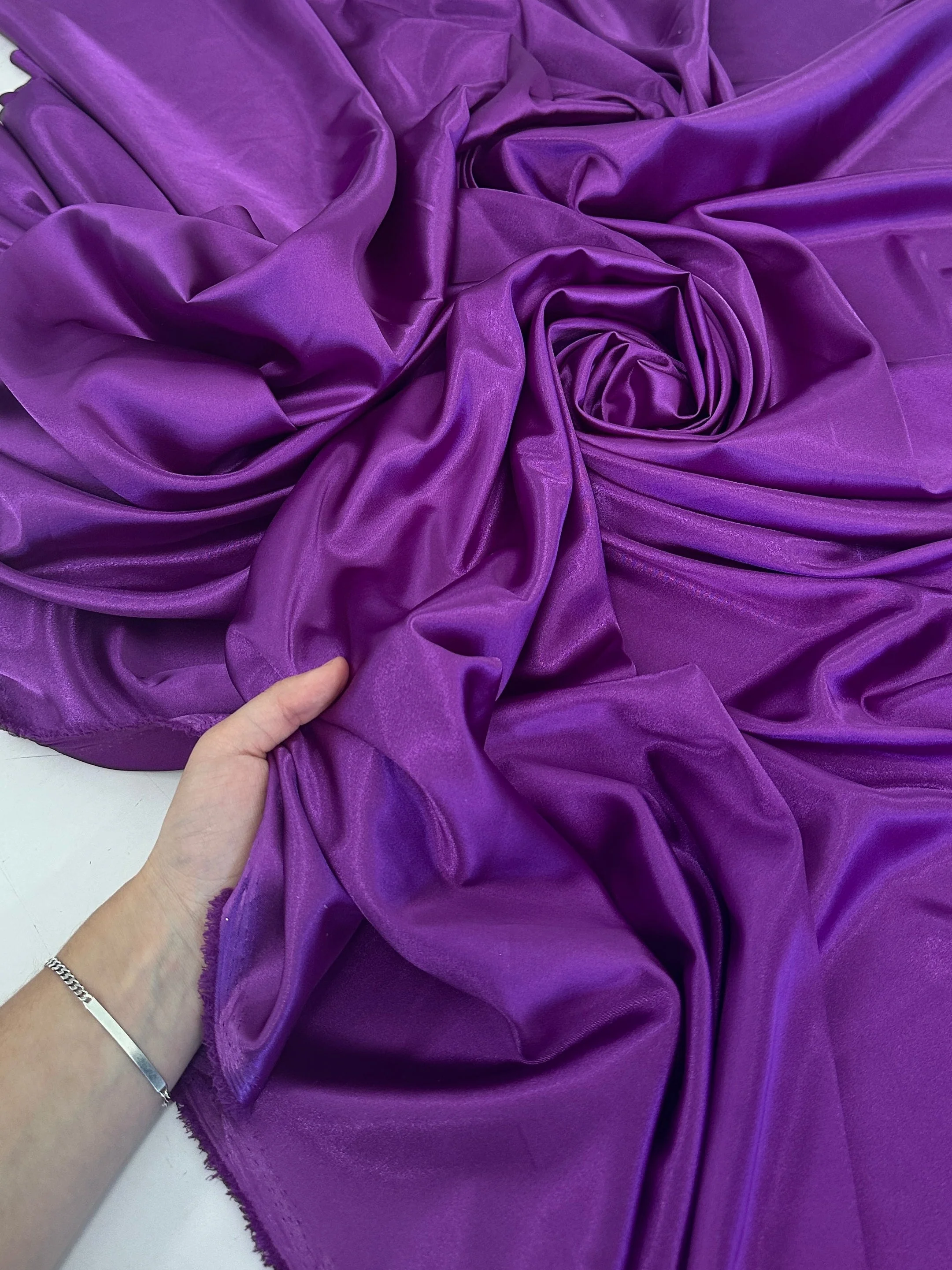 Magenta Luxury Silky Stretch Satin - Image 6