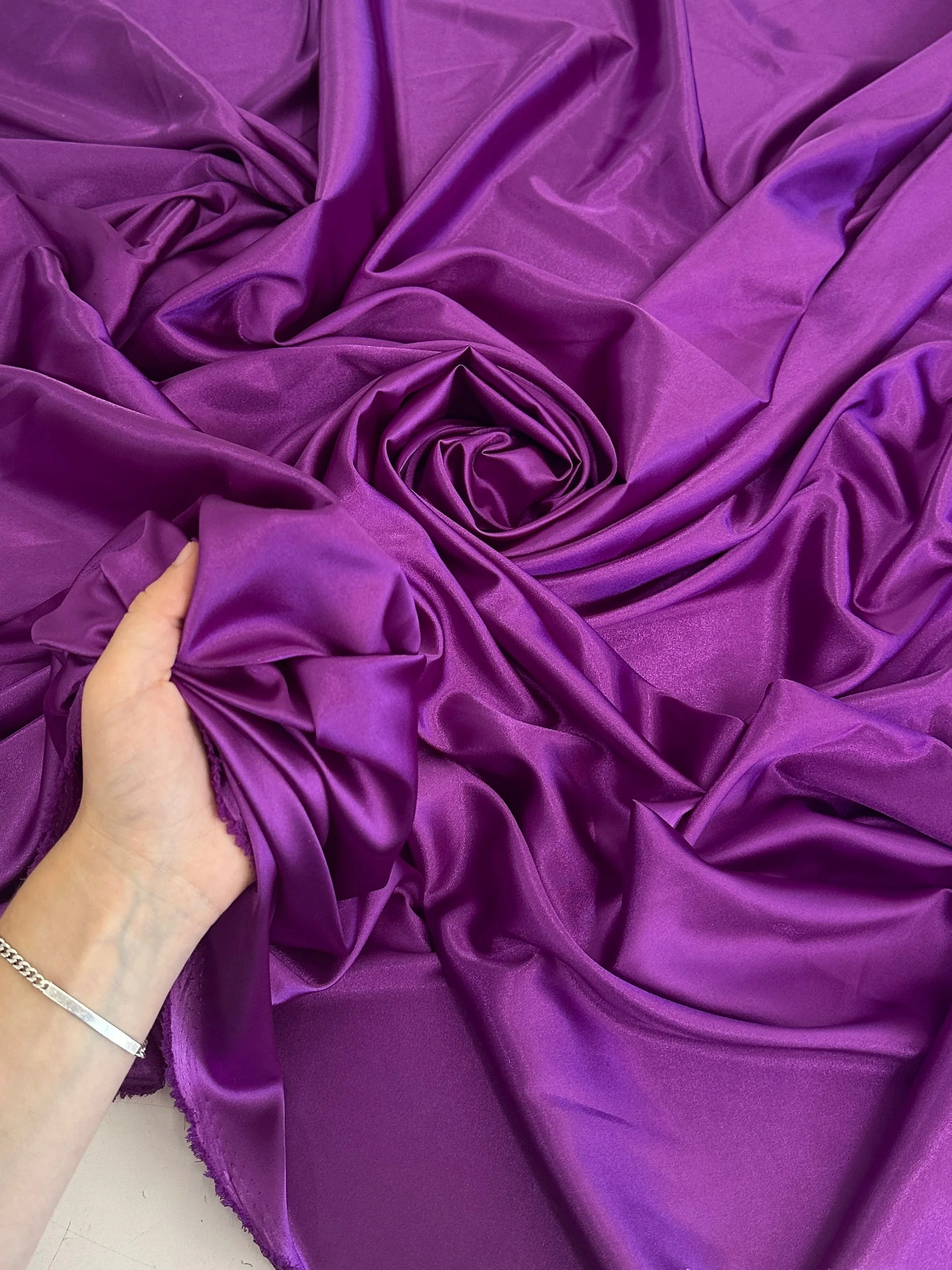 Magenta Luxury Silky Stretch Satin - Image 7