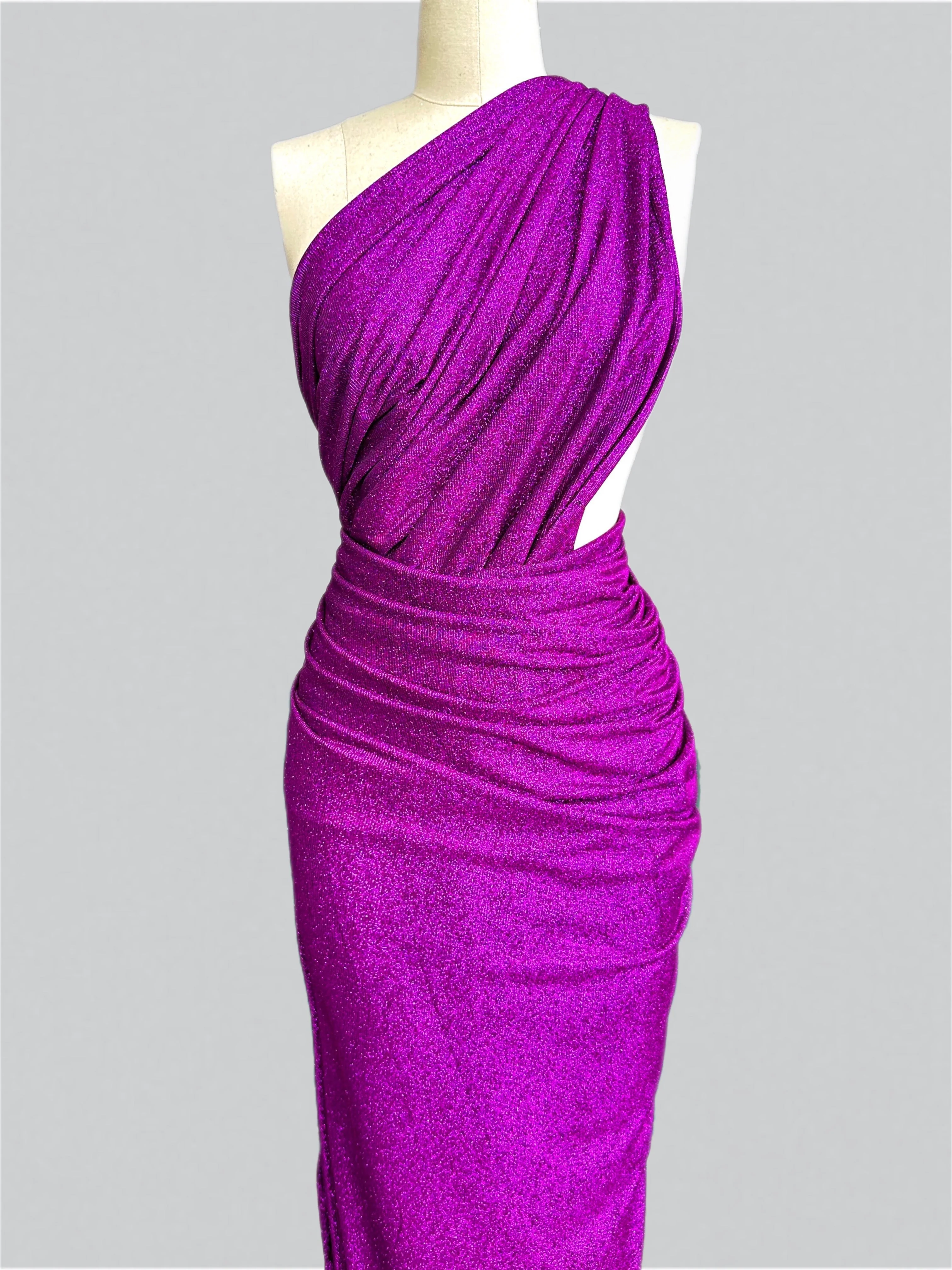 Magenta Stretch Metallic Lurex - Image 3