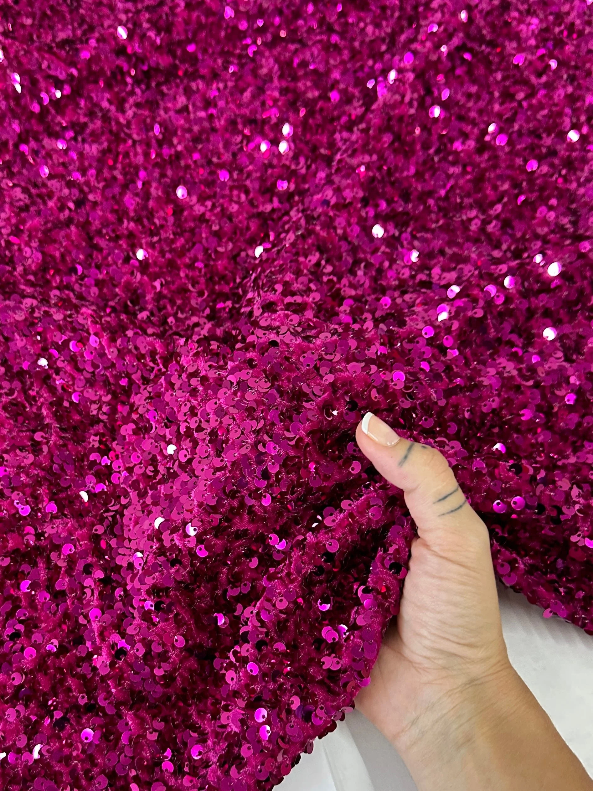 Magenta Sequin on Velvet - Image 2