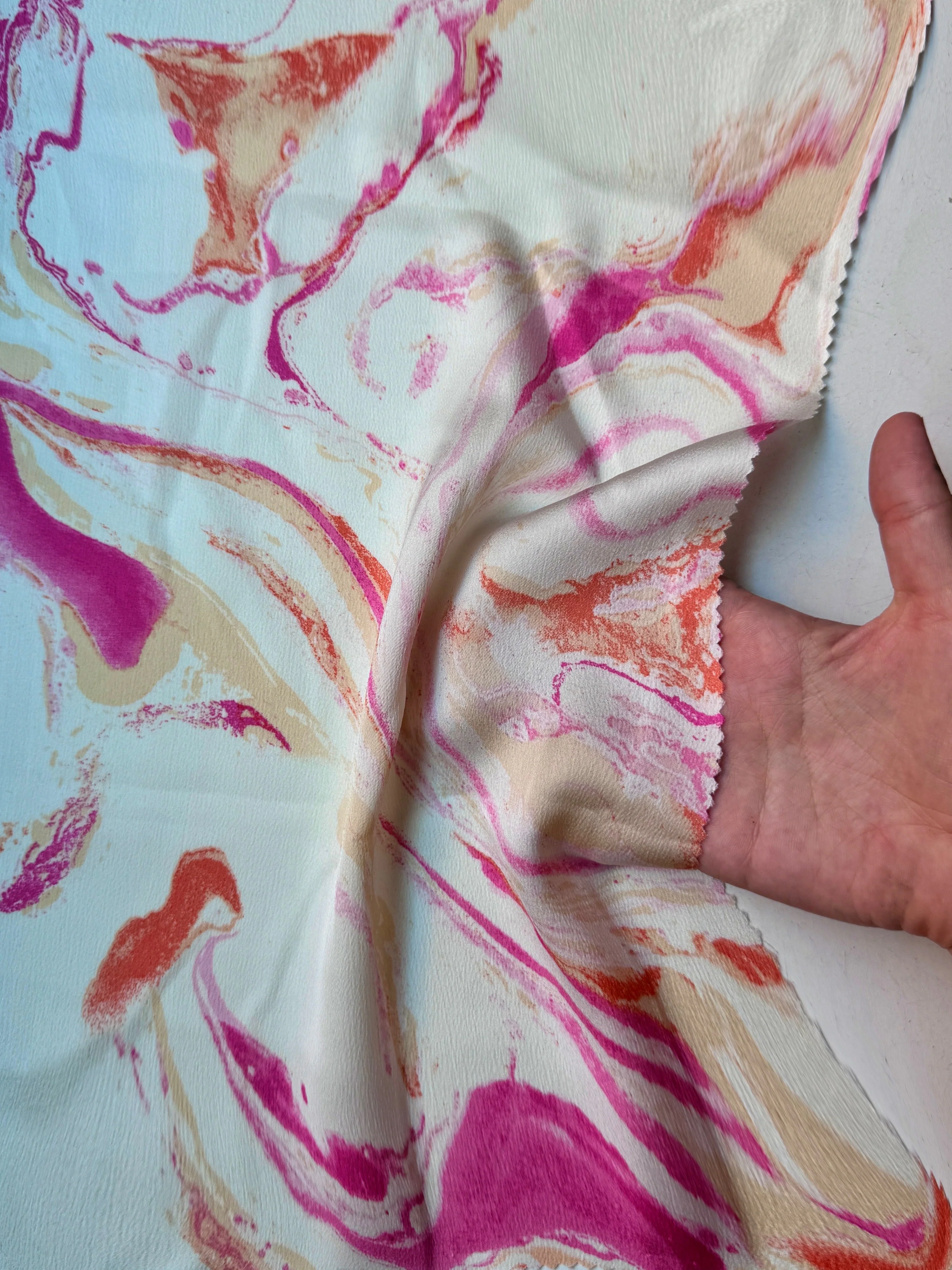 Marble Pink Printed Satin - Image 3