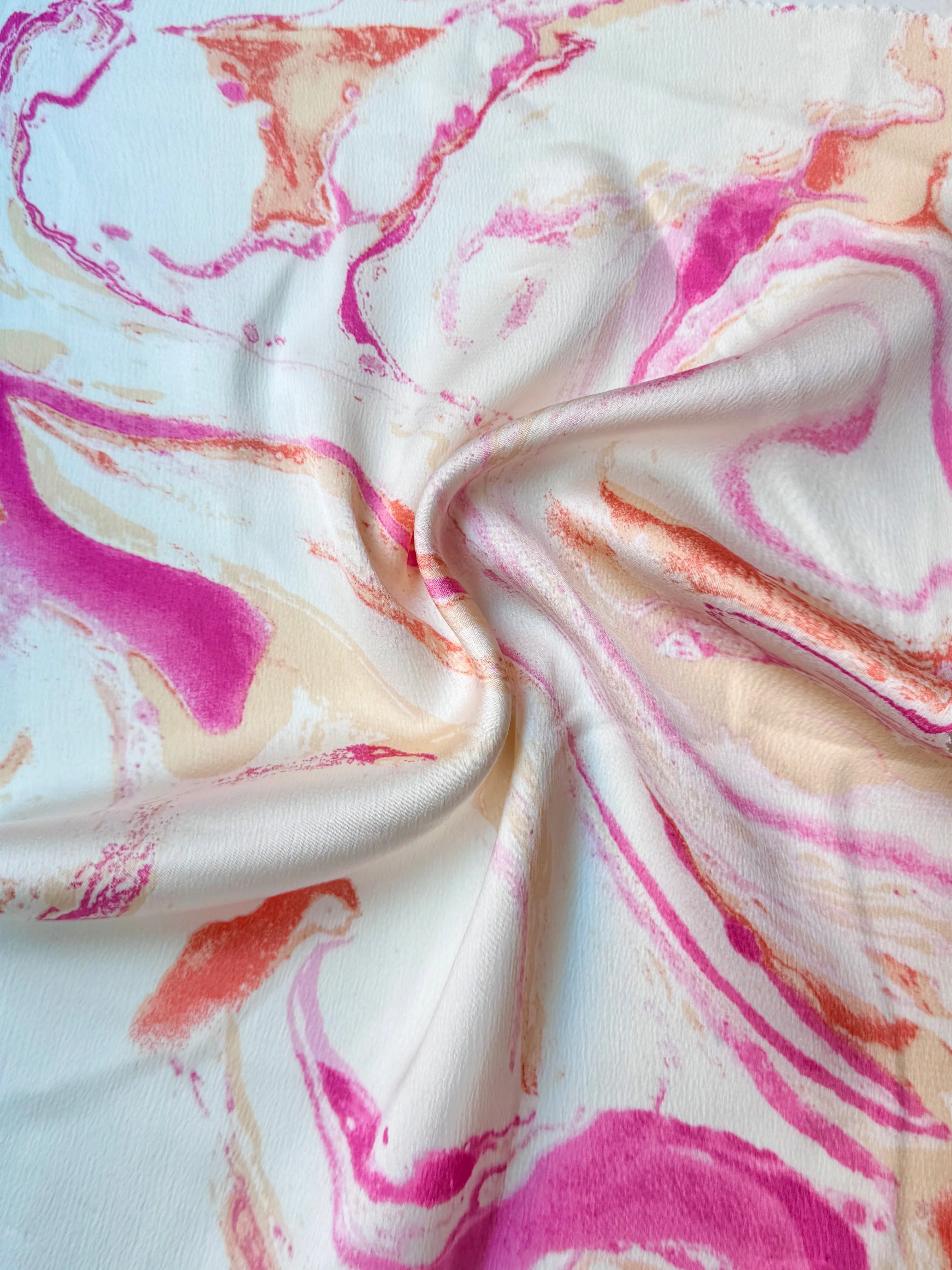Marble Pink Printed Satin - Image 5