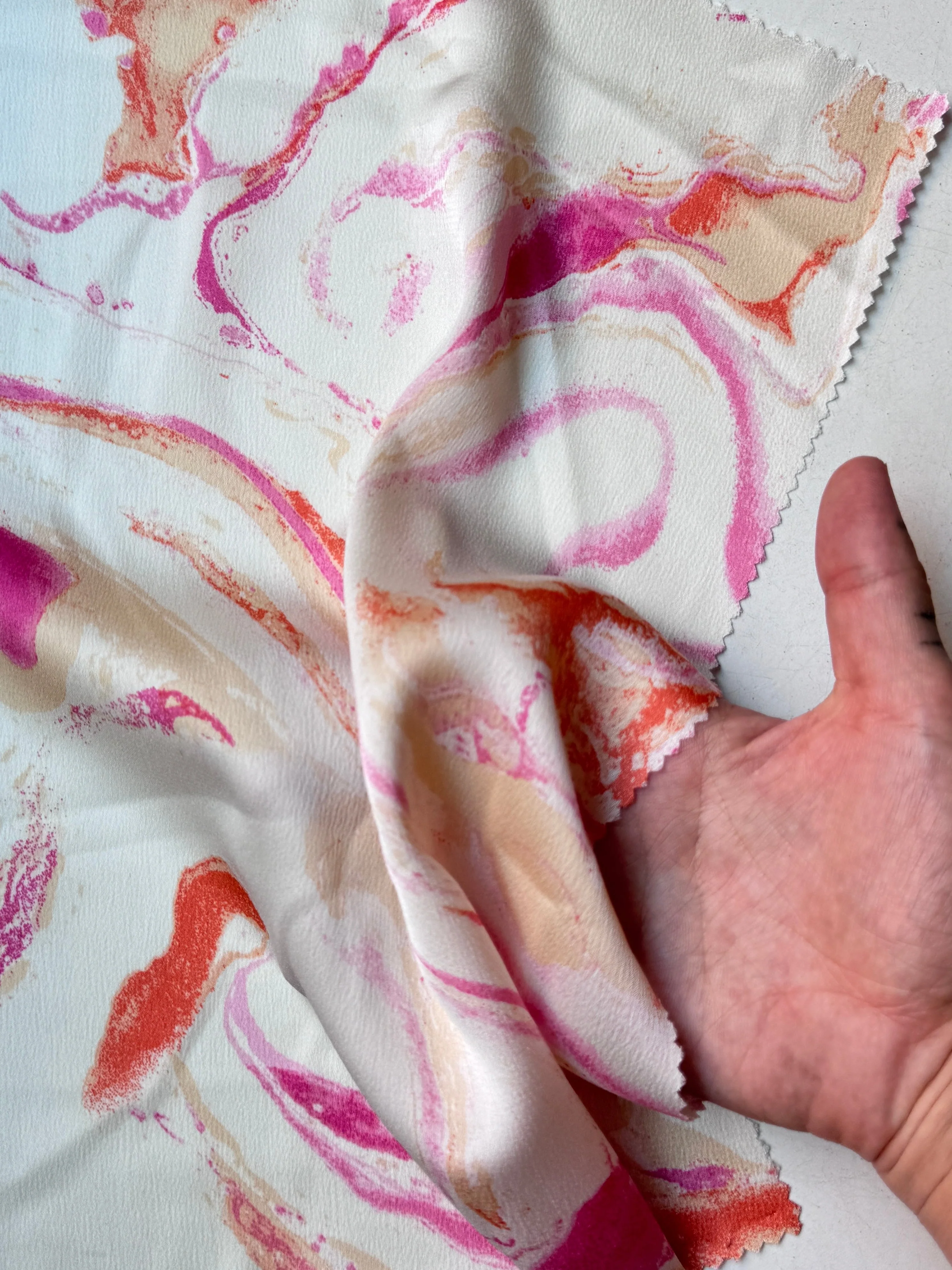 Marble Pink Printed Satin - Image 6