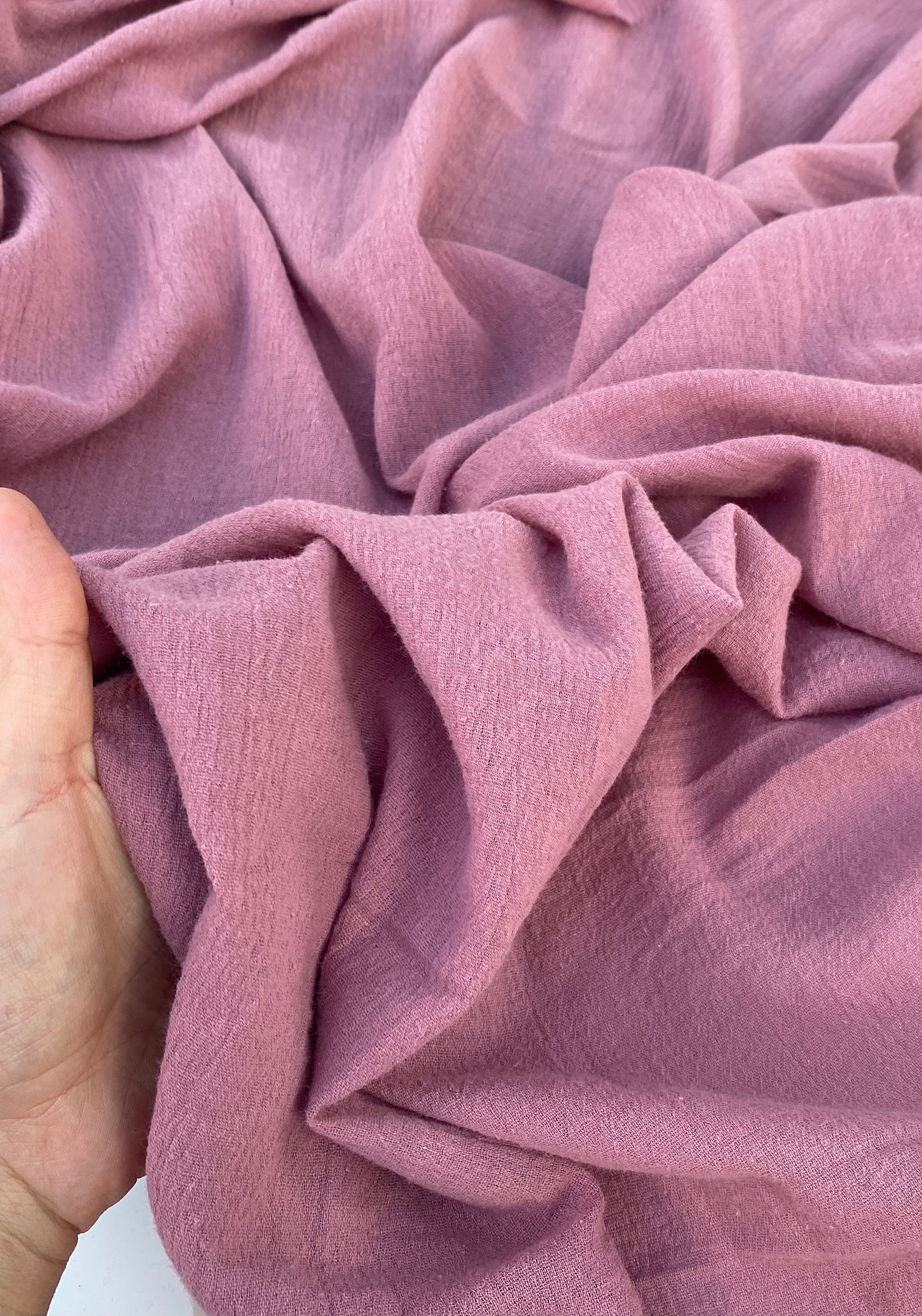 Mauve Crinkle Cotton Gauze - Image 2