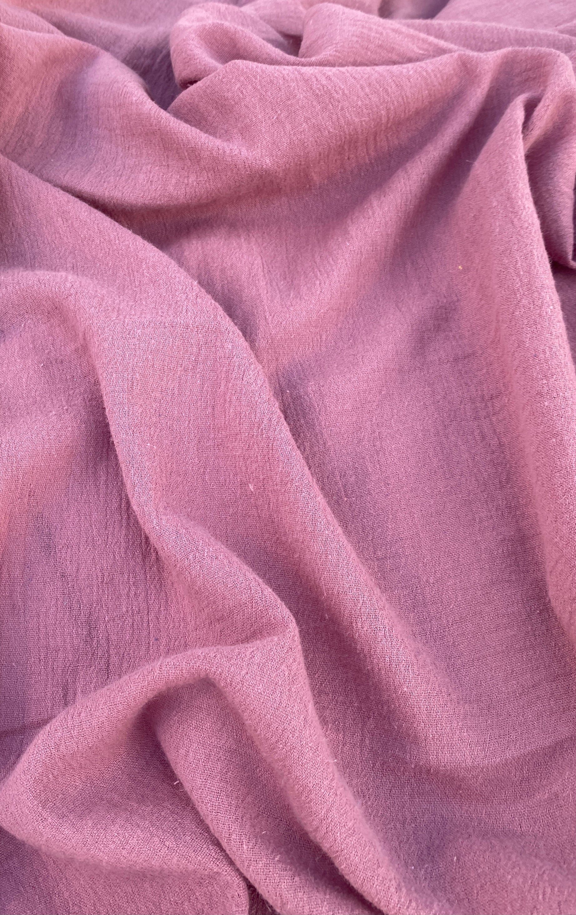 Mauve Crinkle Cotton Gauze - Image 3