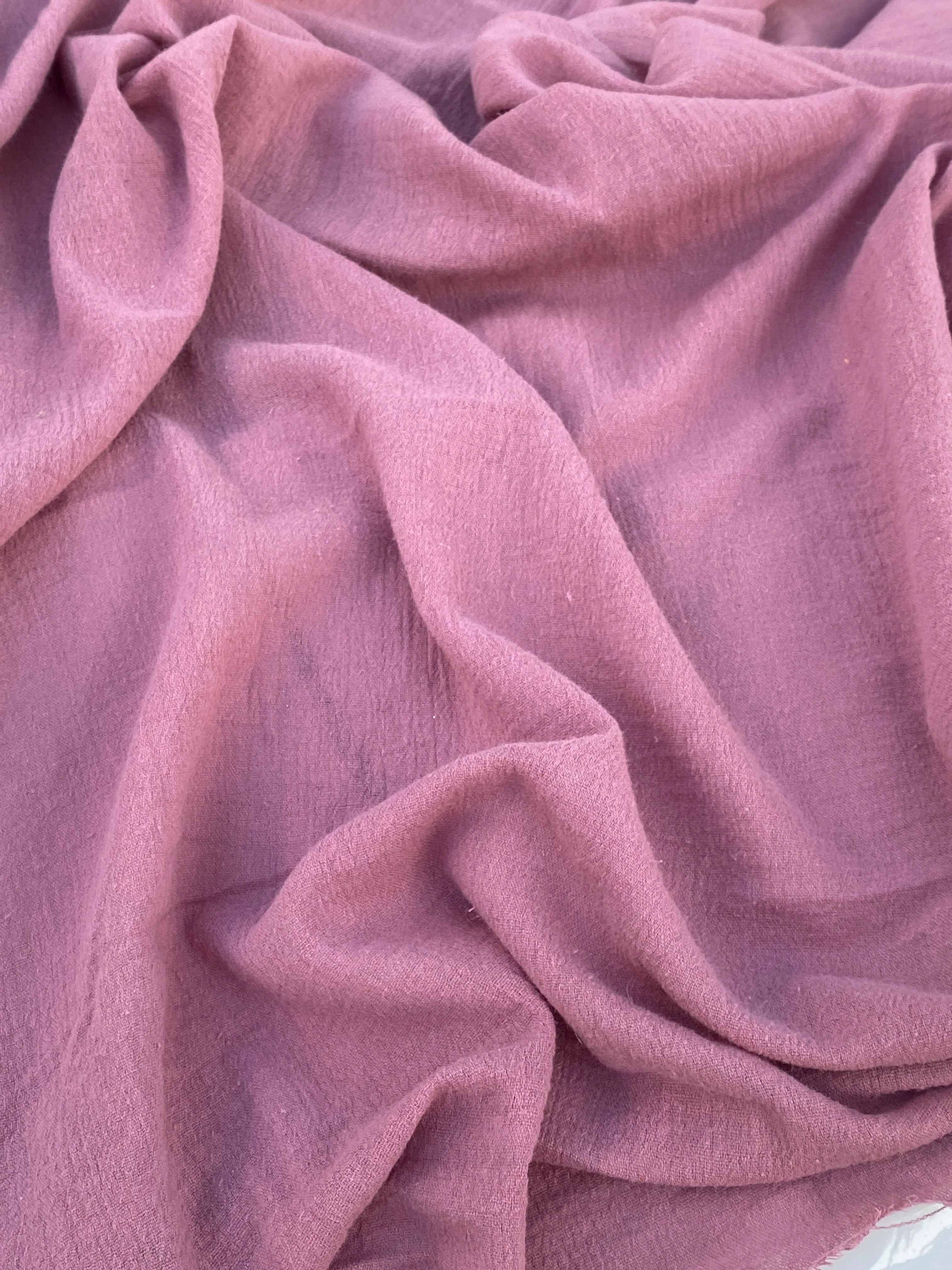 Mauve Crinkle Cotton Gauze - Image 4
