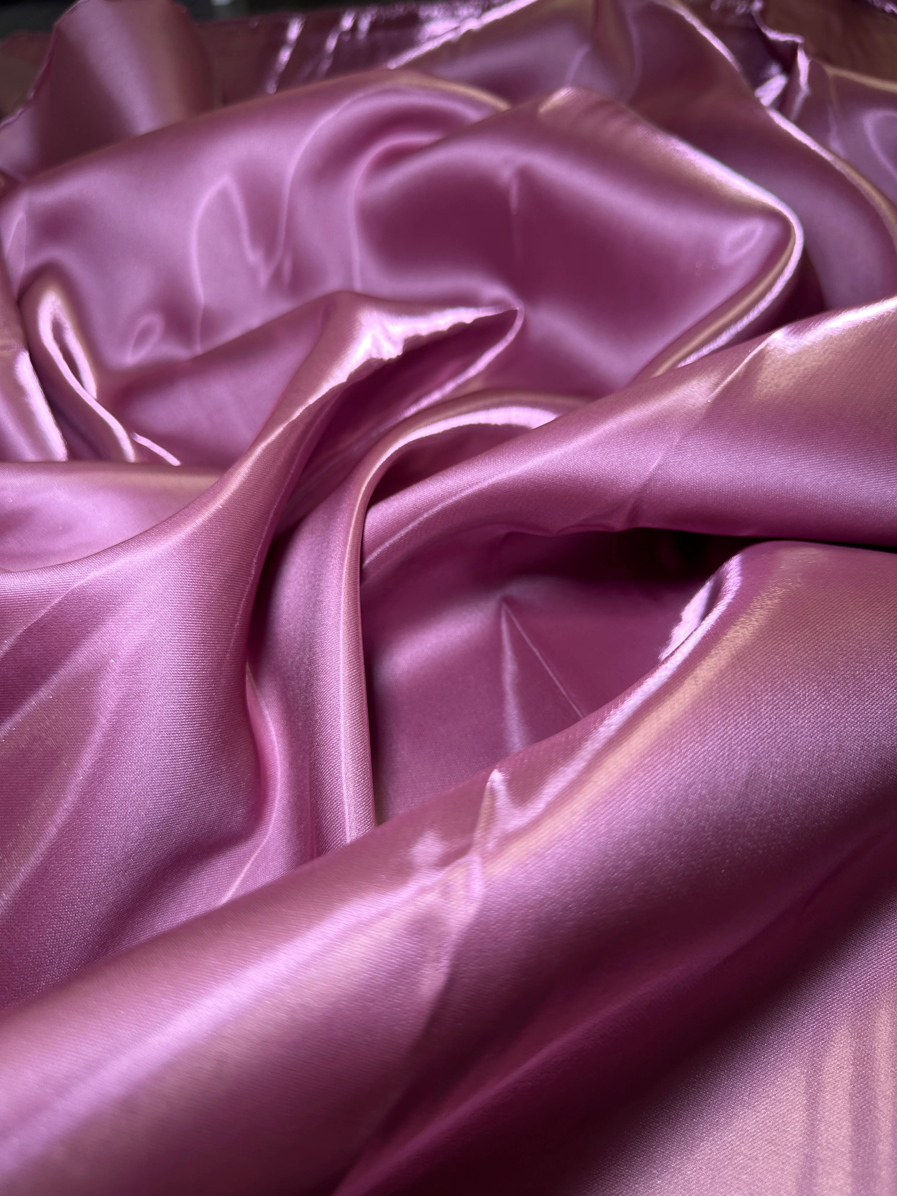 Mauve Pink Liquid Bridal Satin - Image 3