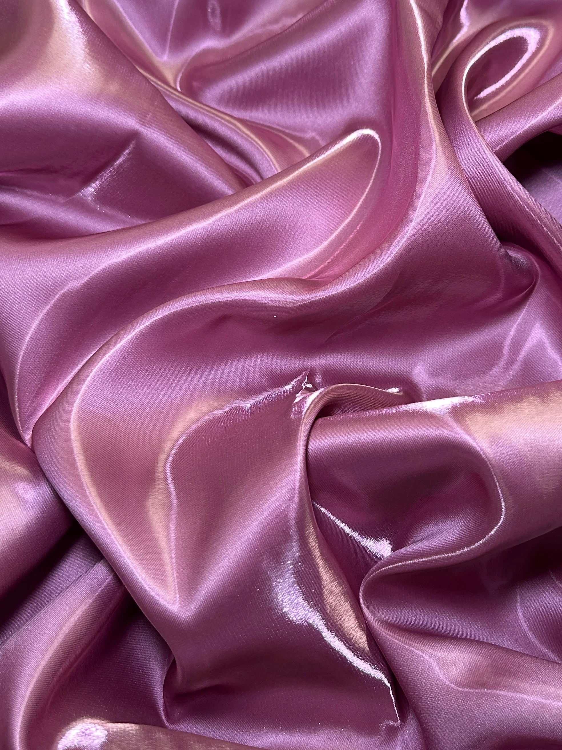 Mauve Pink Liquid Bridal Satin - Image 5