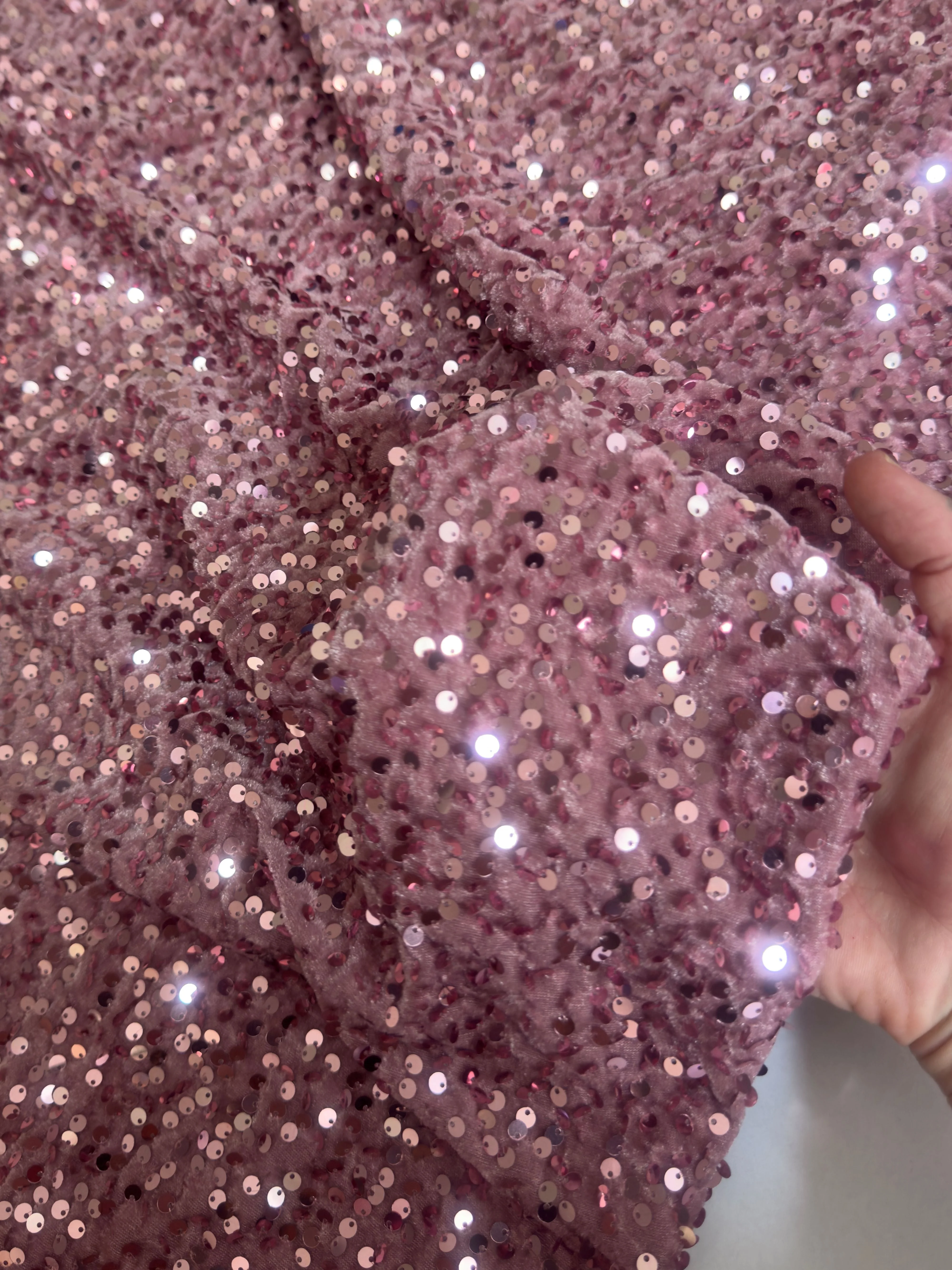 Mauve Sequins Velvet - Image 3