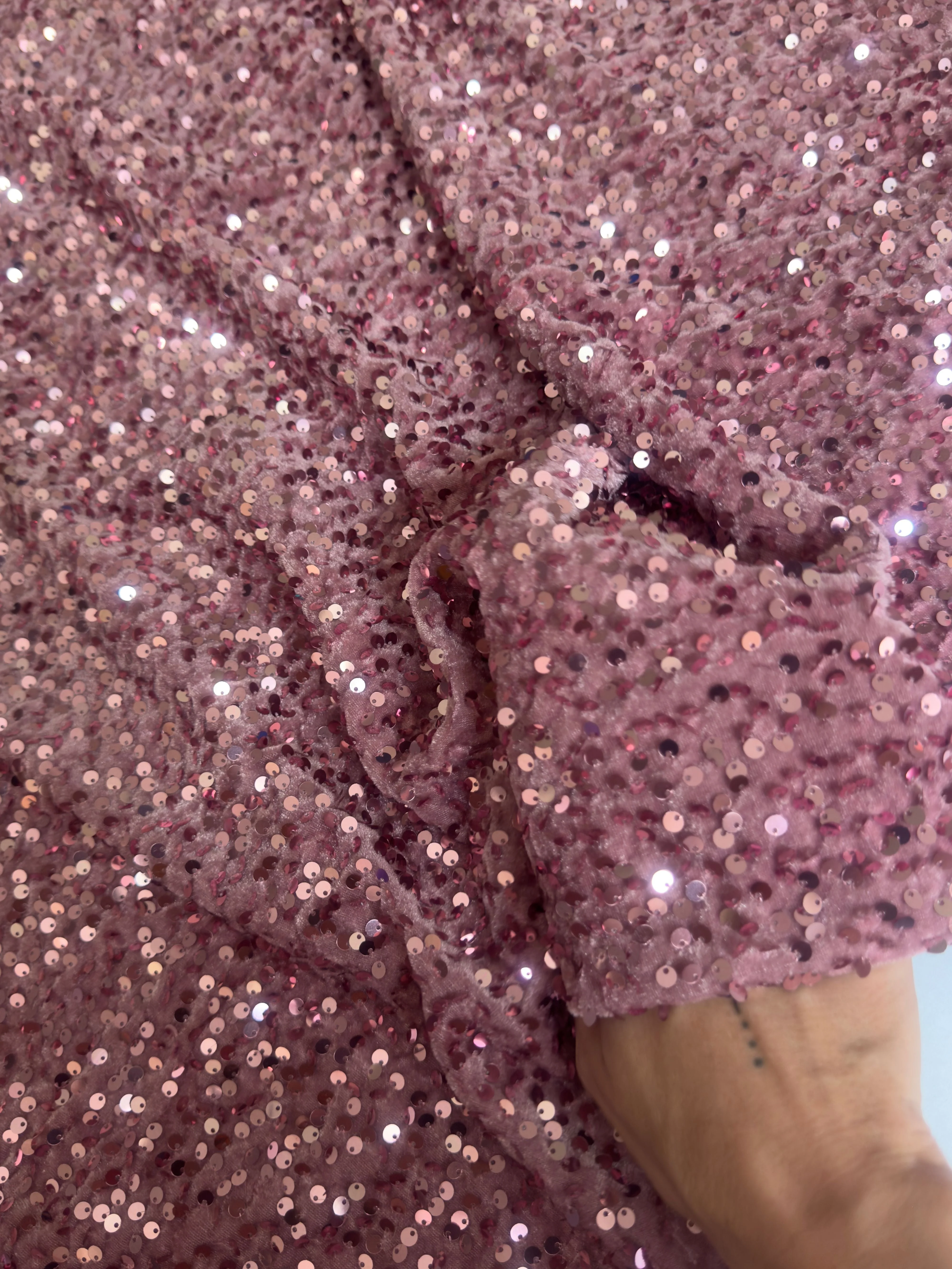 Mauve Sequins Velvet - Image 5