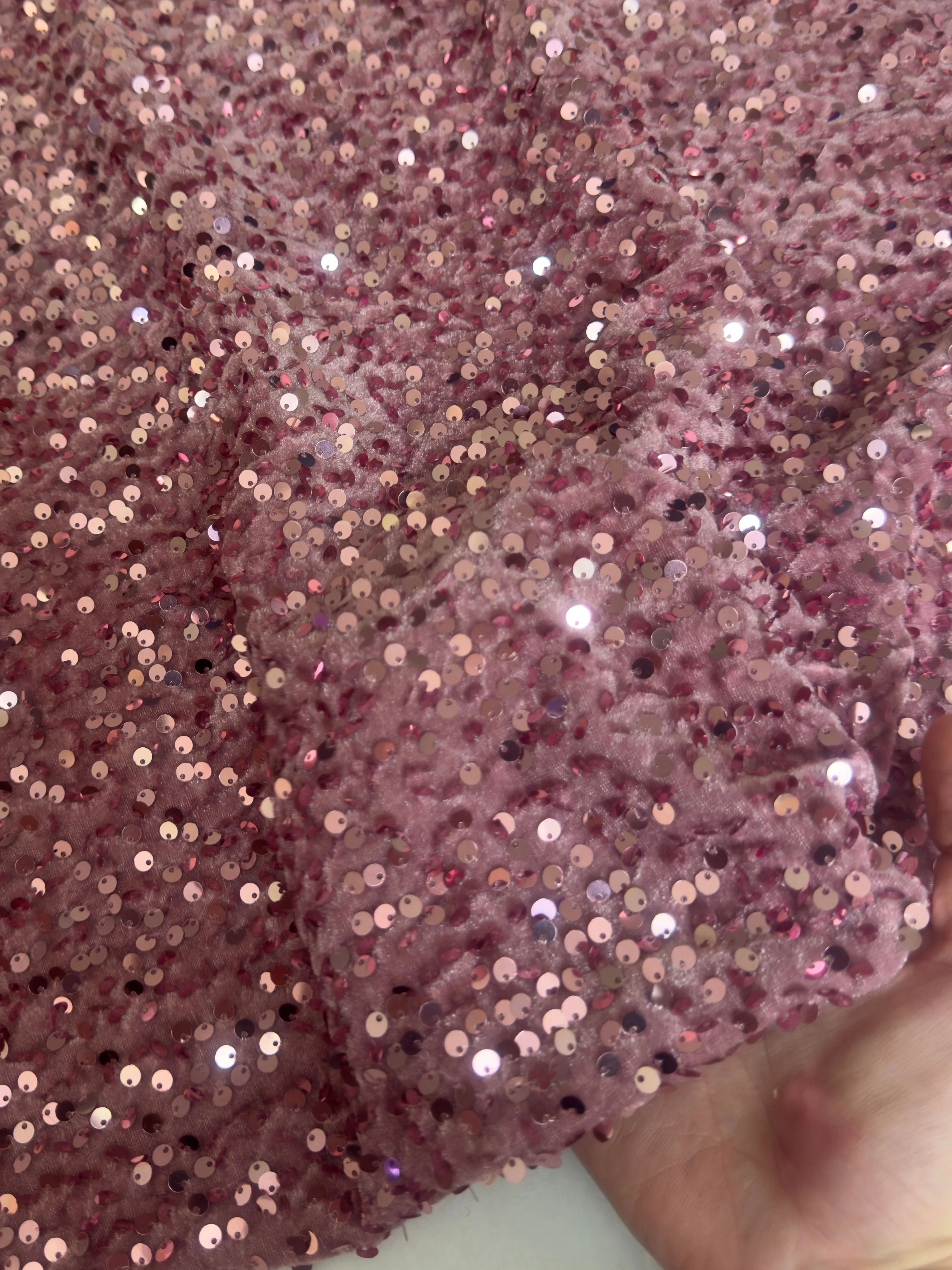 Mauve Sequins Velvet - Image 6
