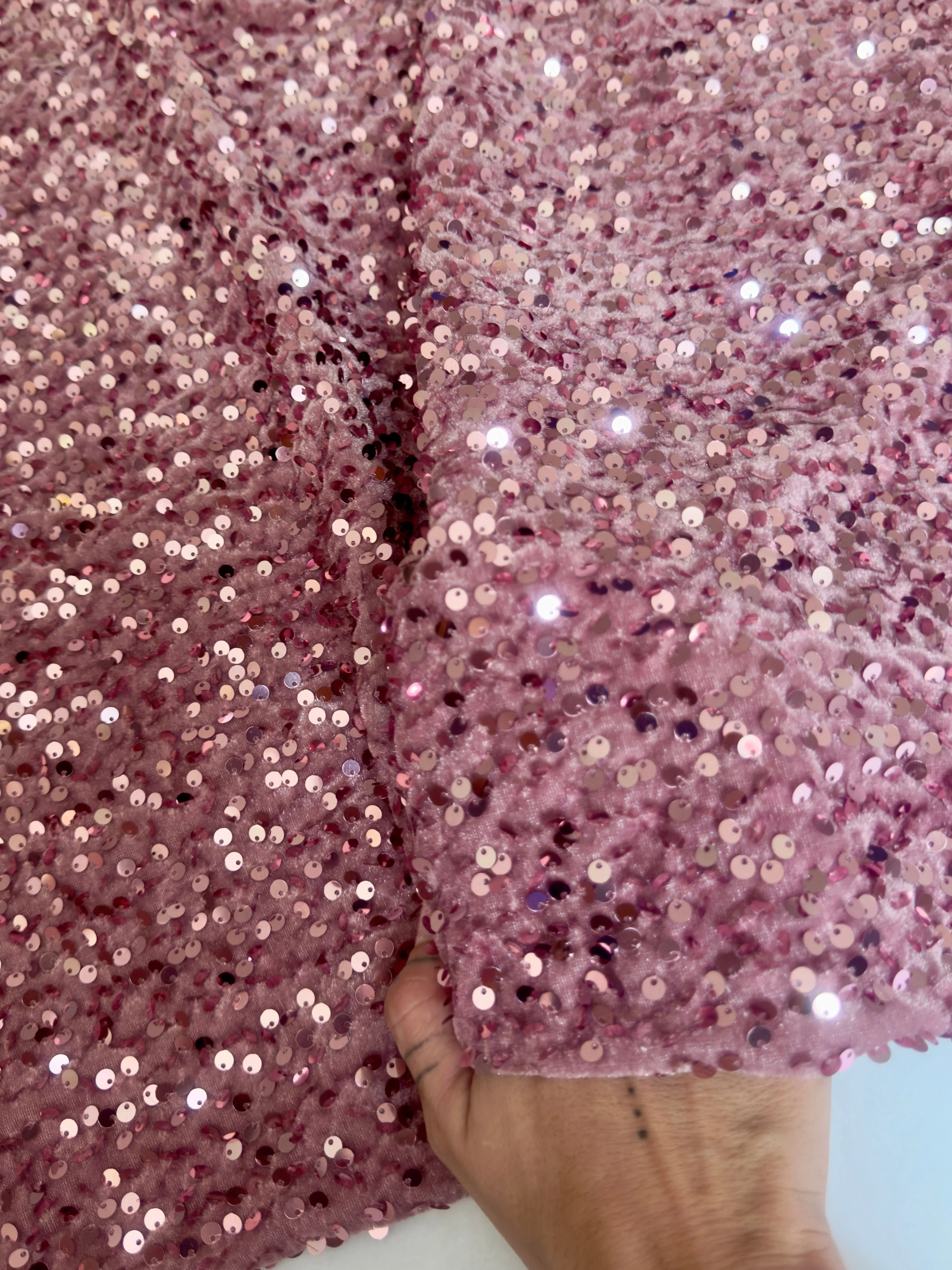 Mauve Sequins Velvet - Image 7