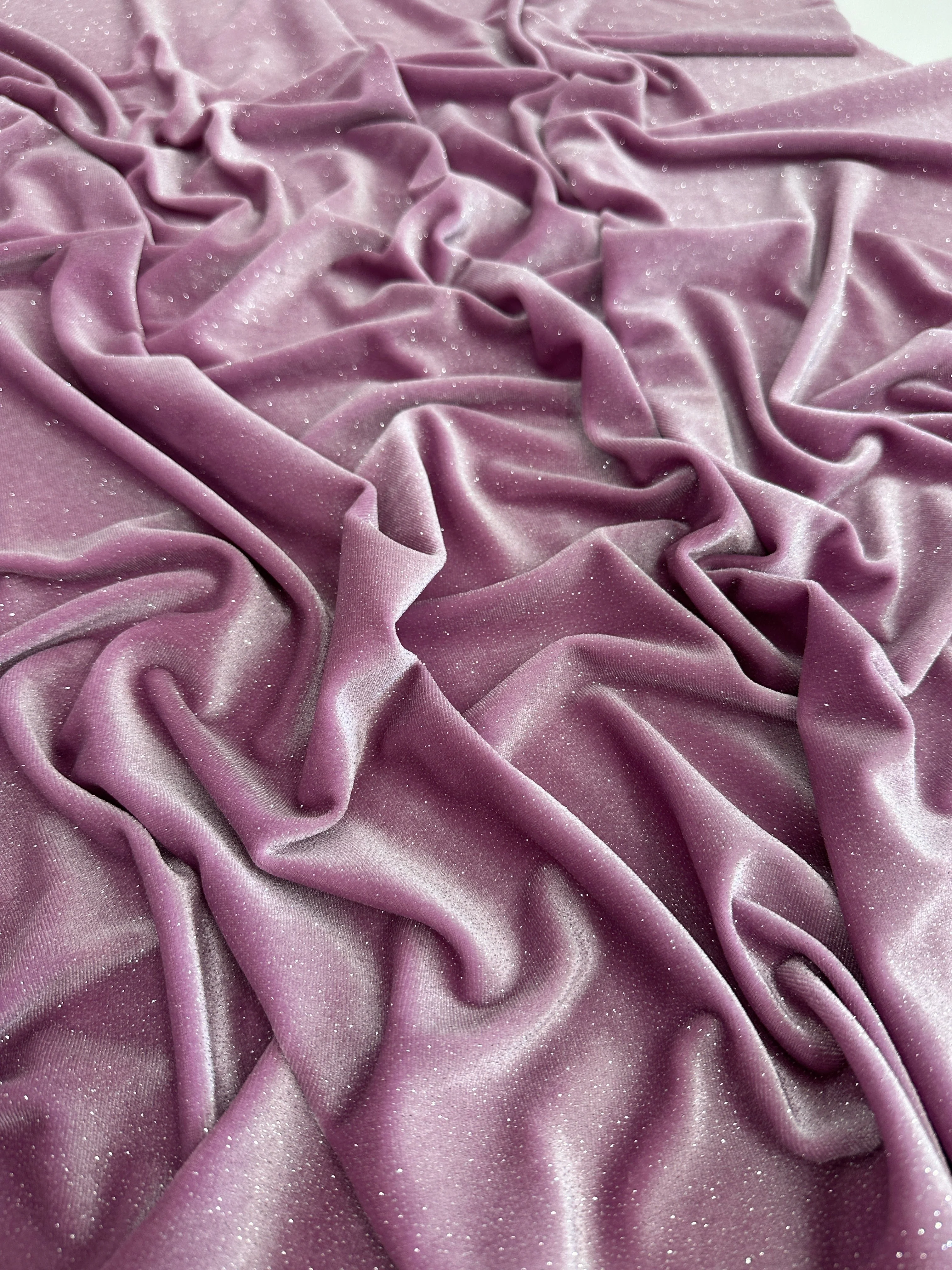 Mauve Shimmery Stretch Velvet