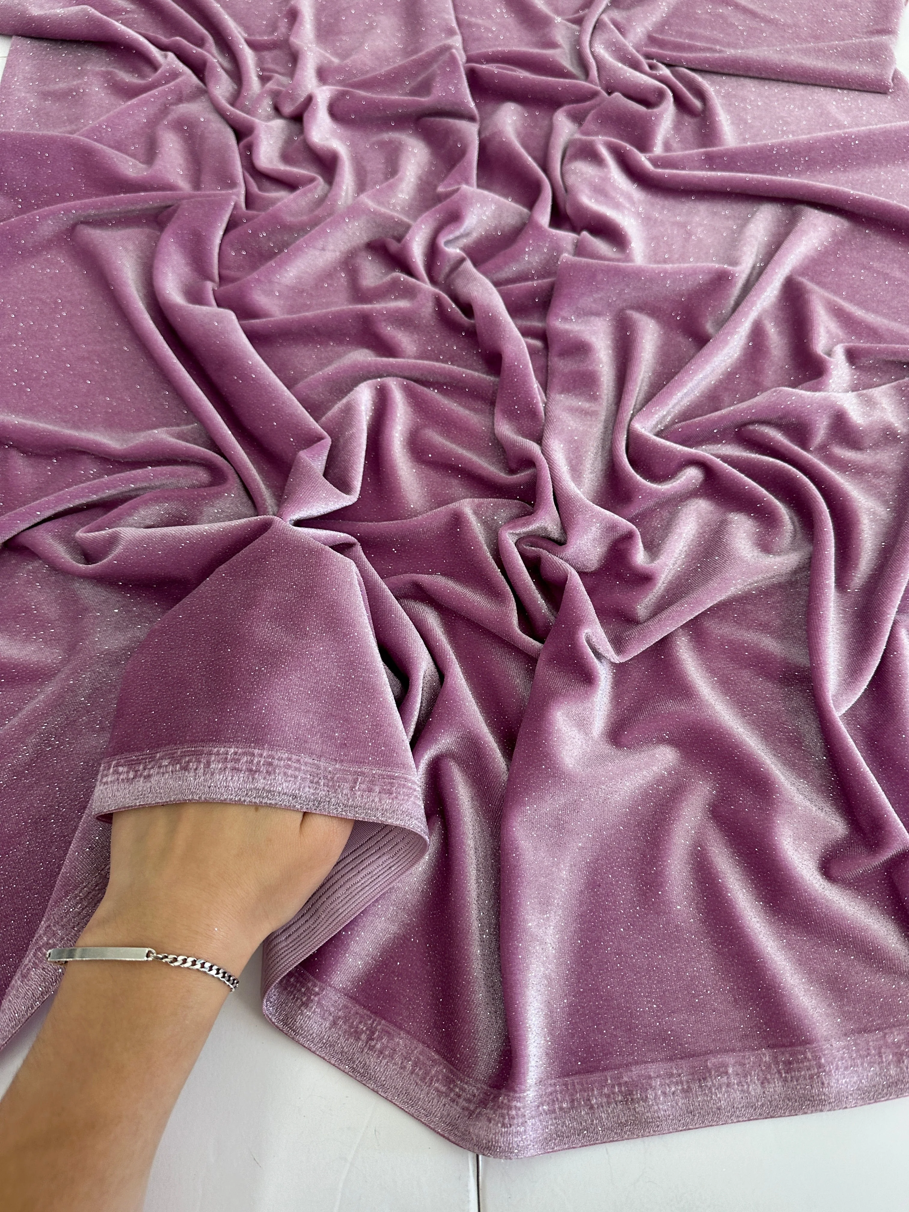 Mauve Shimmery Stretch Velvet - Image 6