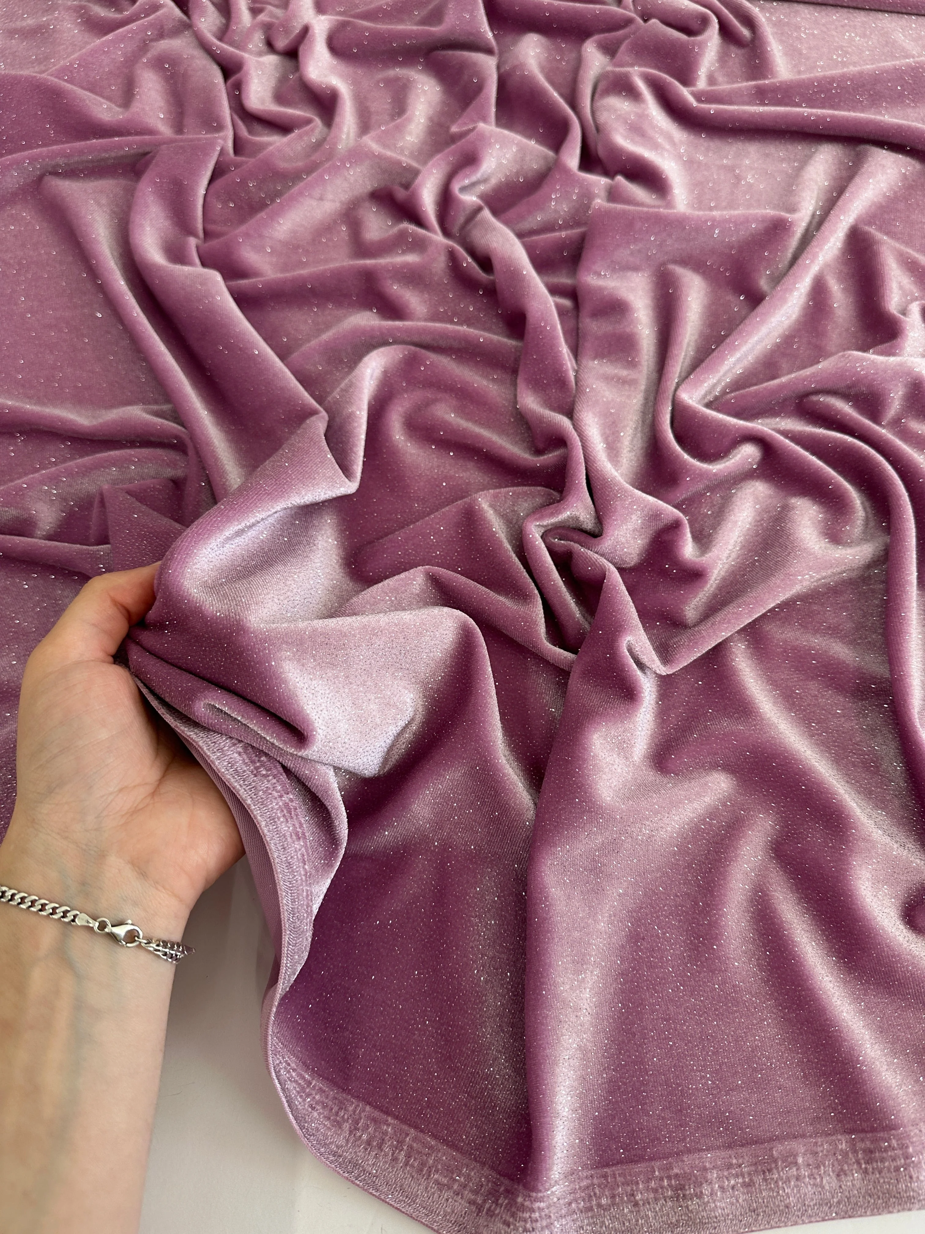 Mauve Shimmery Stretch Velvet - Image 8