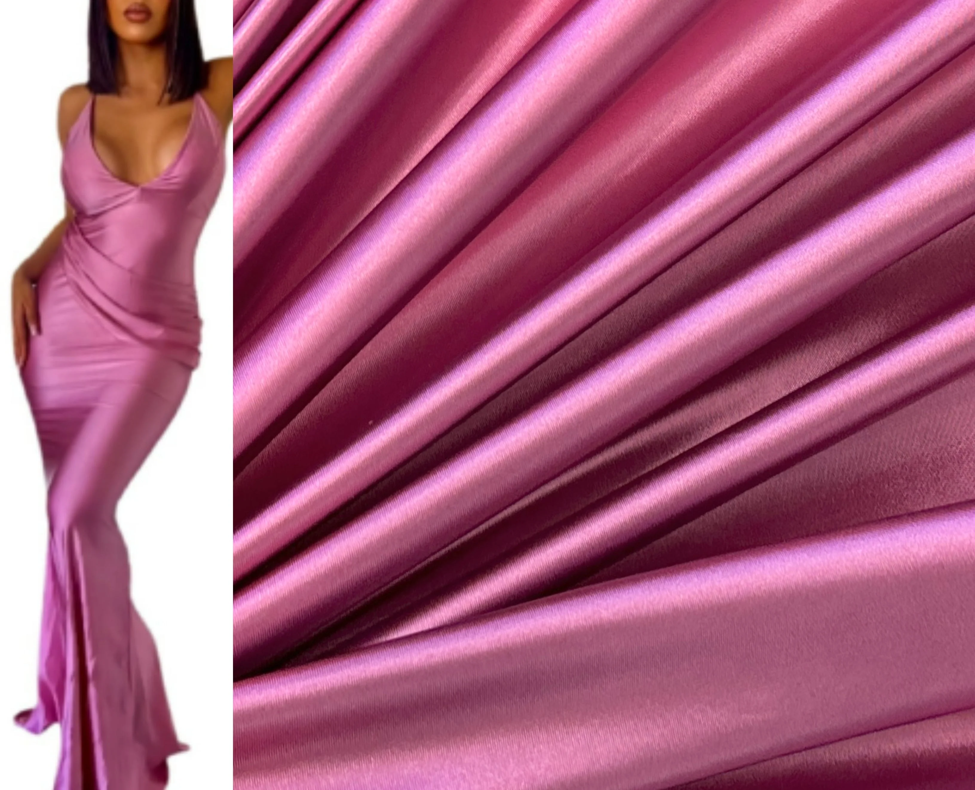 Mauve Shiny Nylon Spandex - Image 3