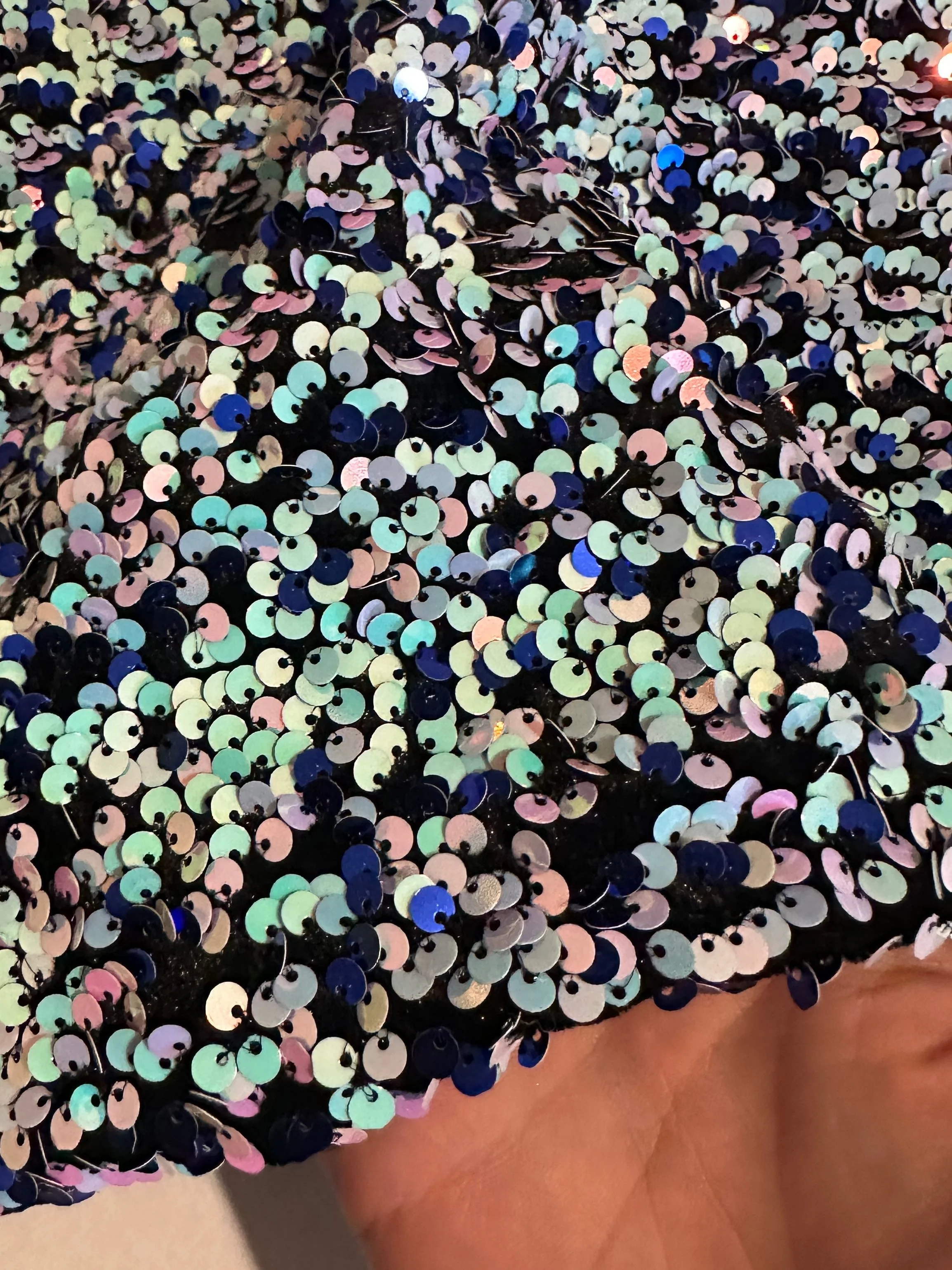 Mermaid Blue Confetti Sequin on Velvet - Image 5