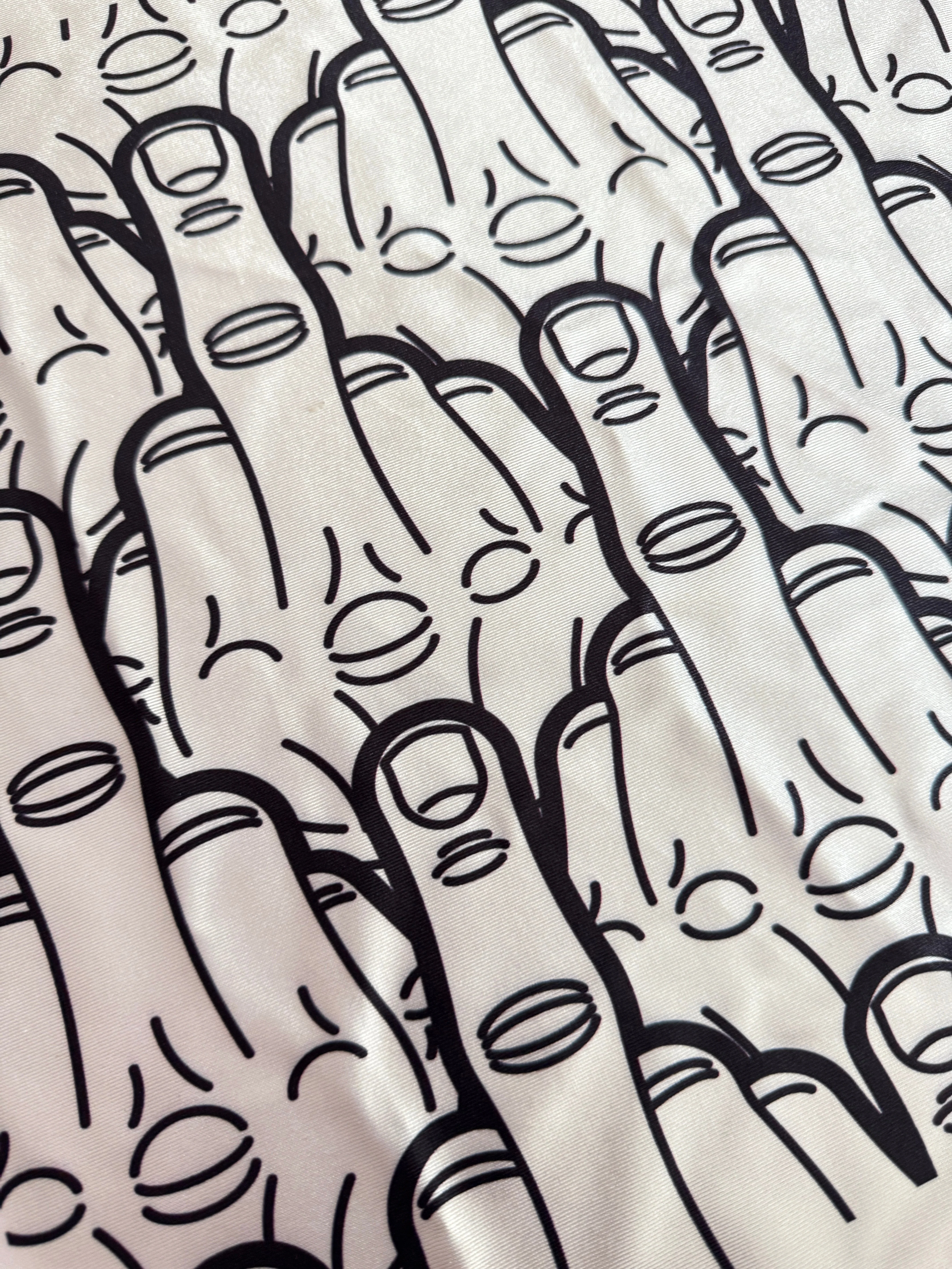 Middle Finger White & Black Nylon Spandex - Image 2
