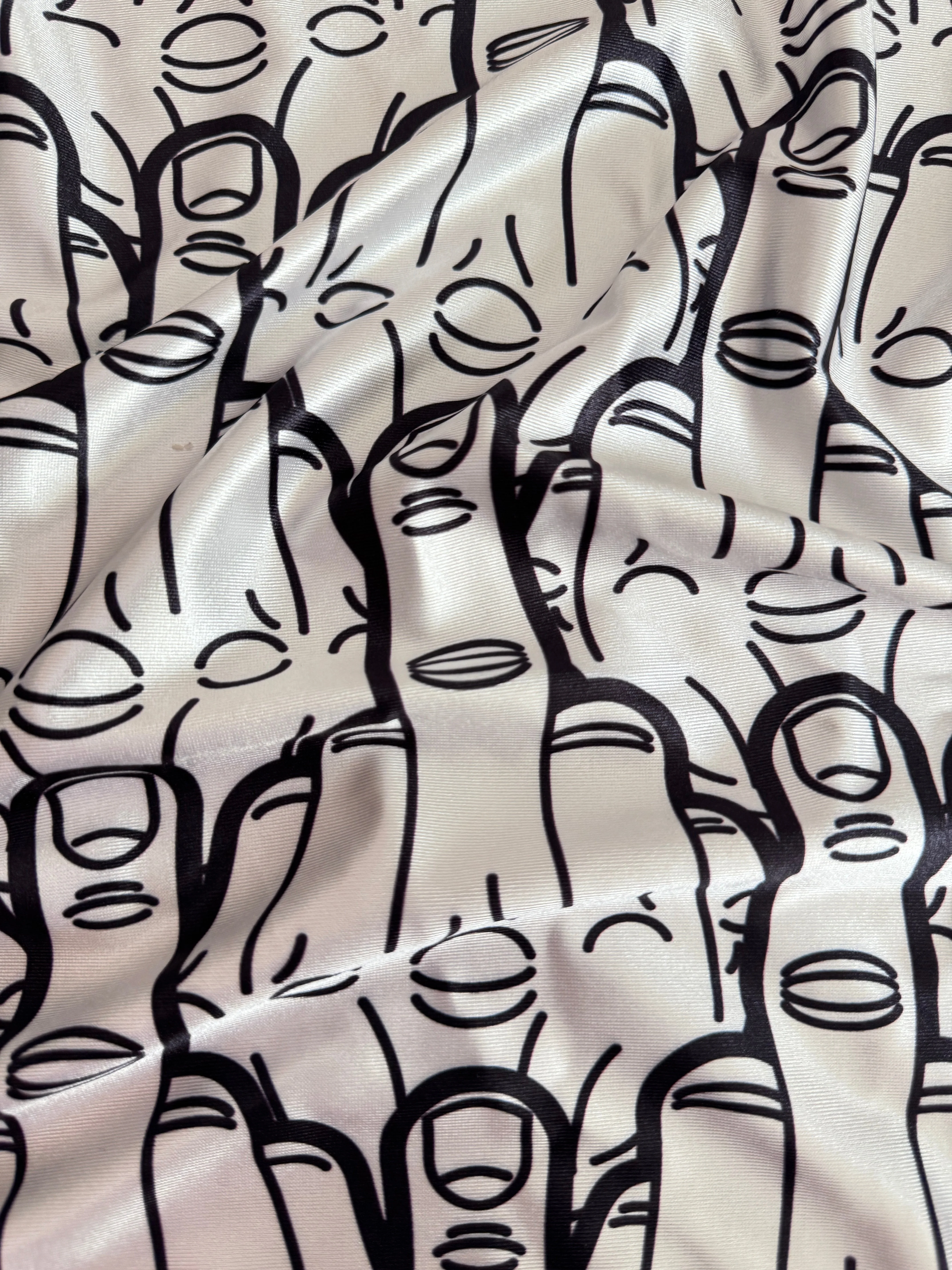 Middle Finger White & Black Nylon Spandex - Image 3