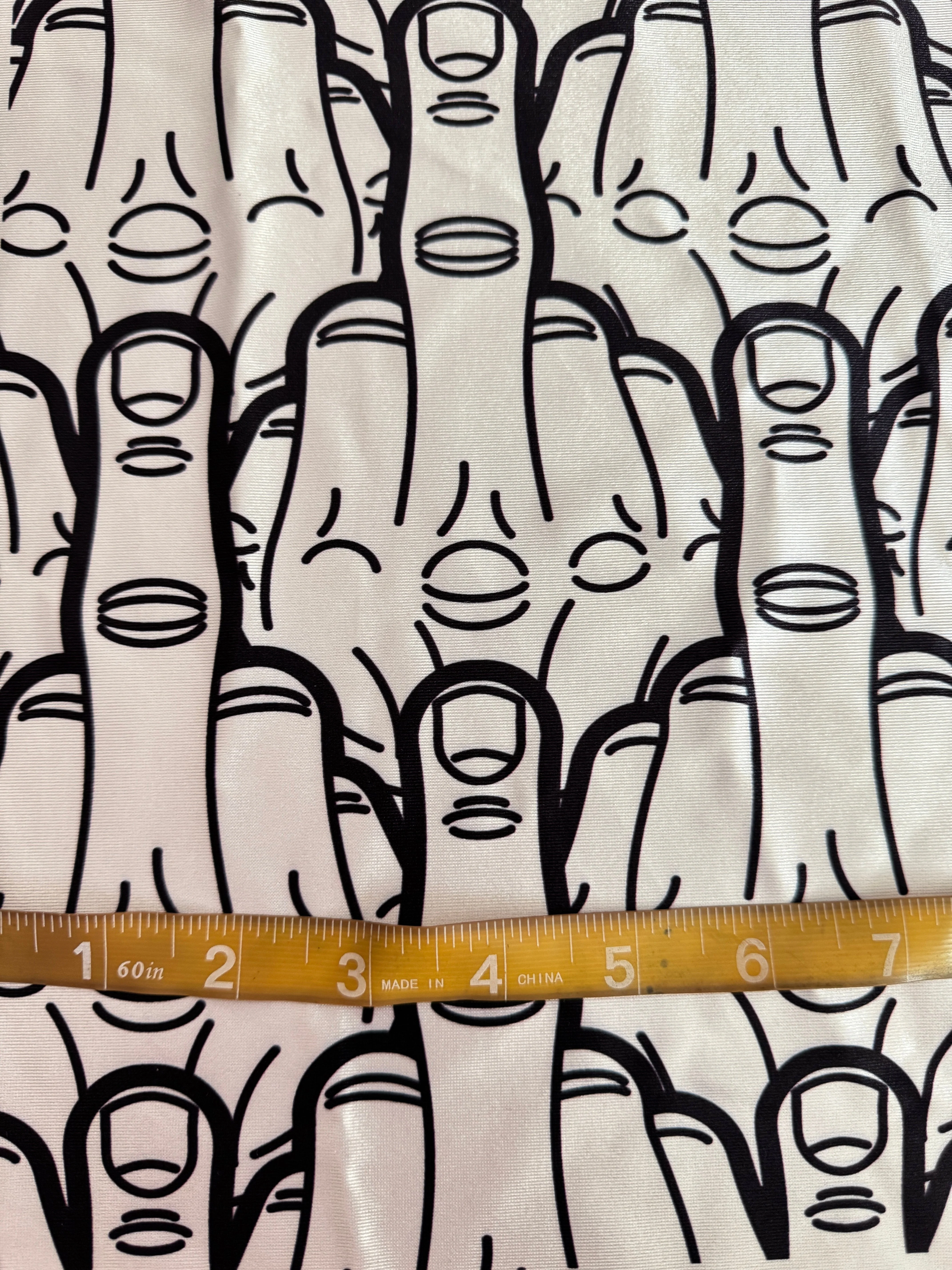 Middle Finger White & Black Nylon Spandex - Image 4