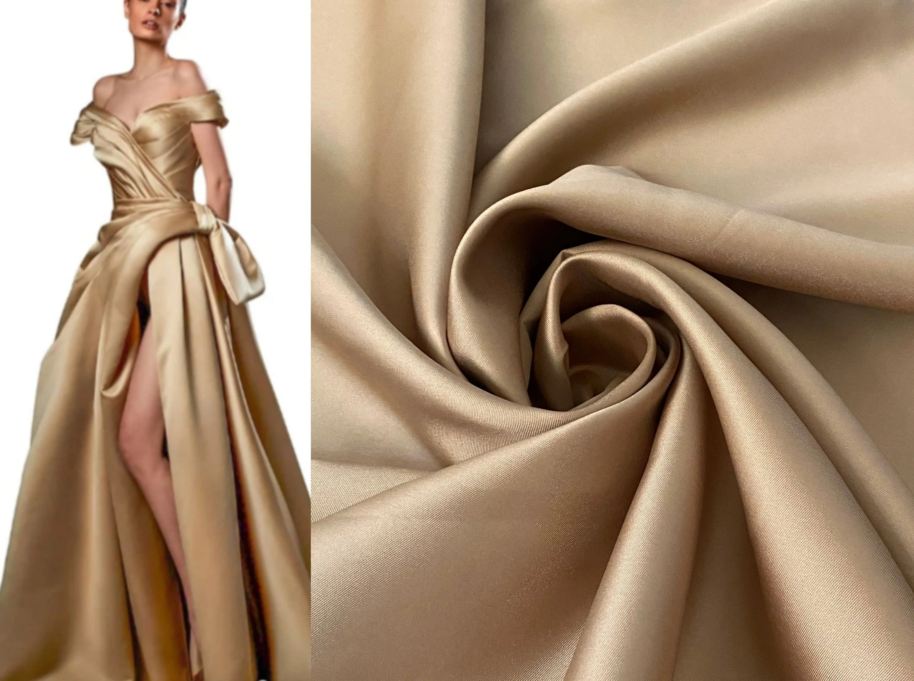 Gold Mikado Fabric - Image 2