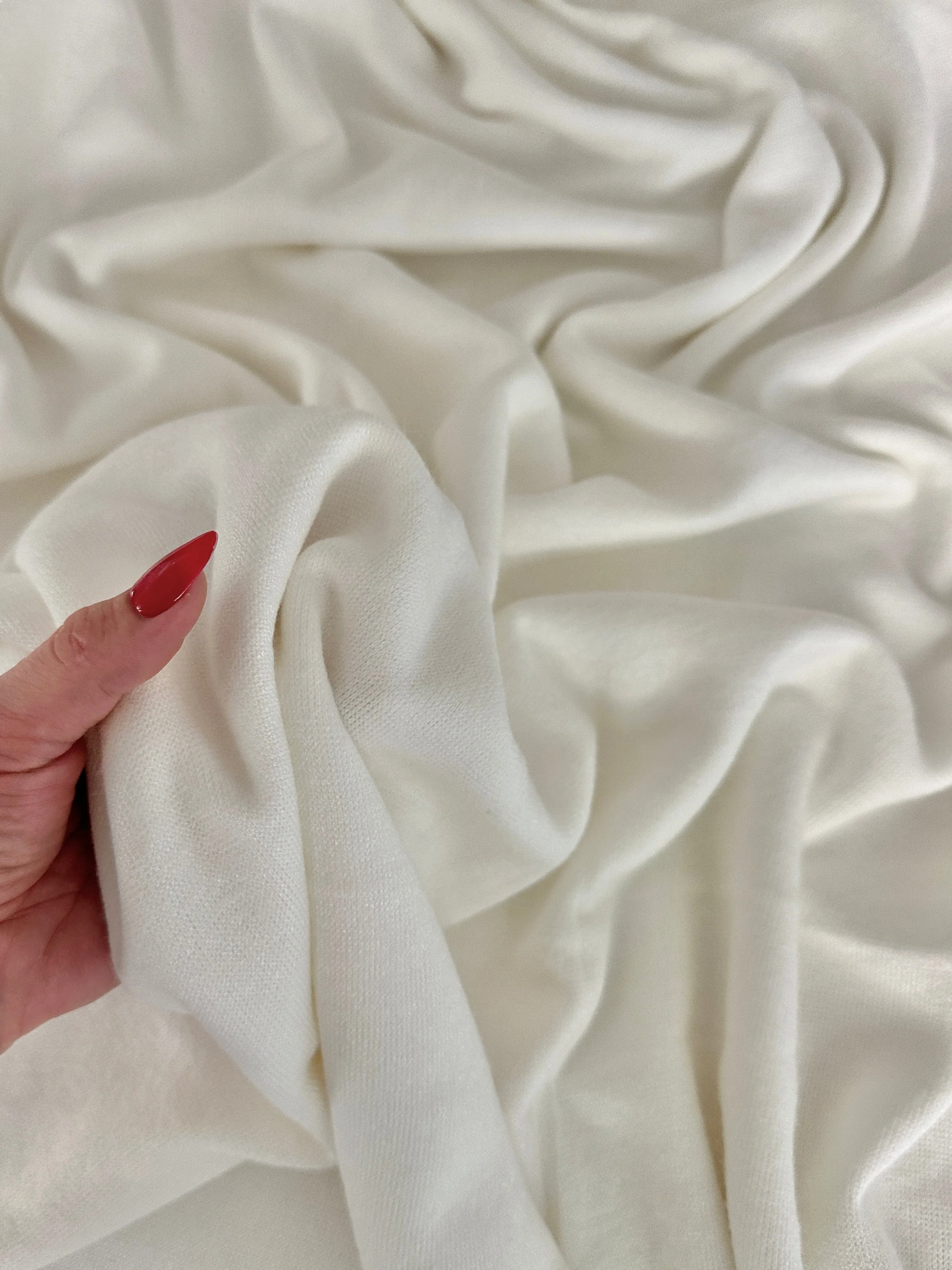 Milk White Ultra Soft Faux Cashmere - Image 5