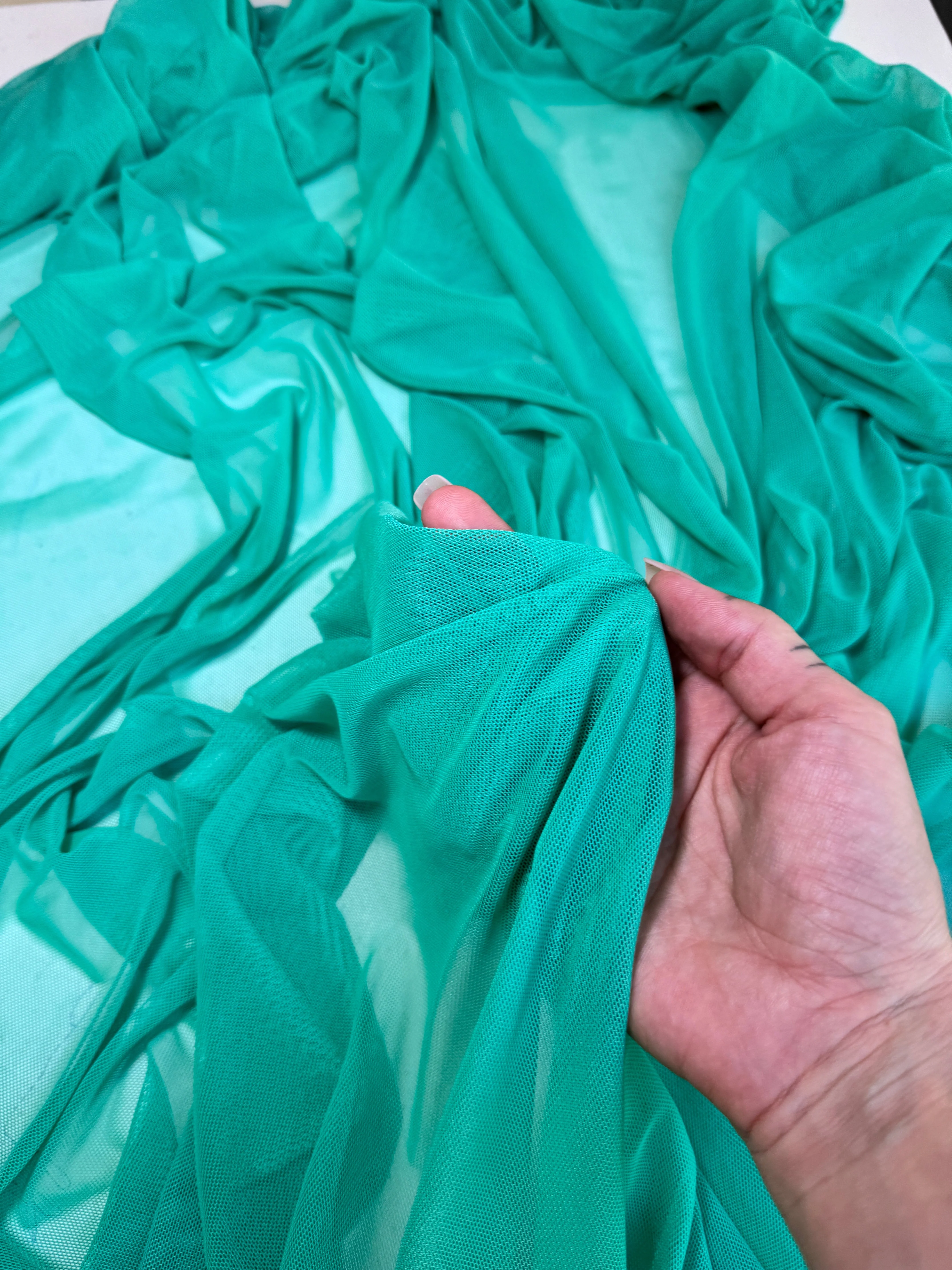Mint Green 4 Way Stretch Power Mesh - Image 7