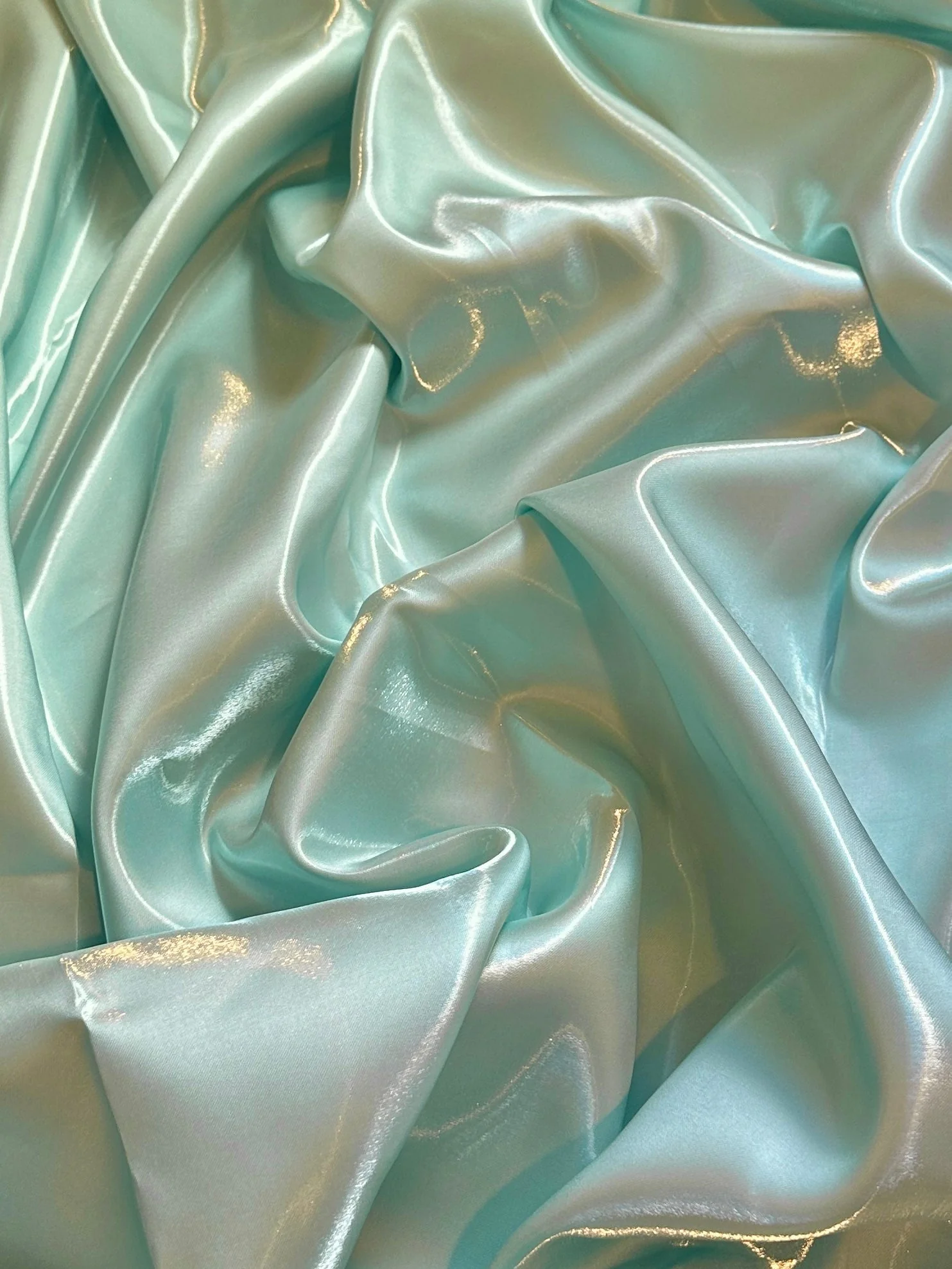 Mint Green Liquid Bridal Satin - Image 2