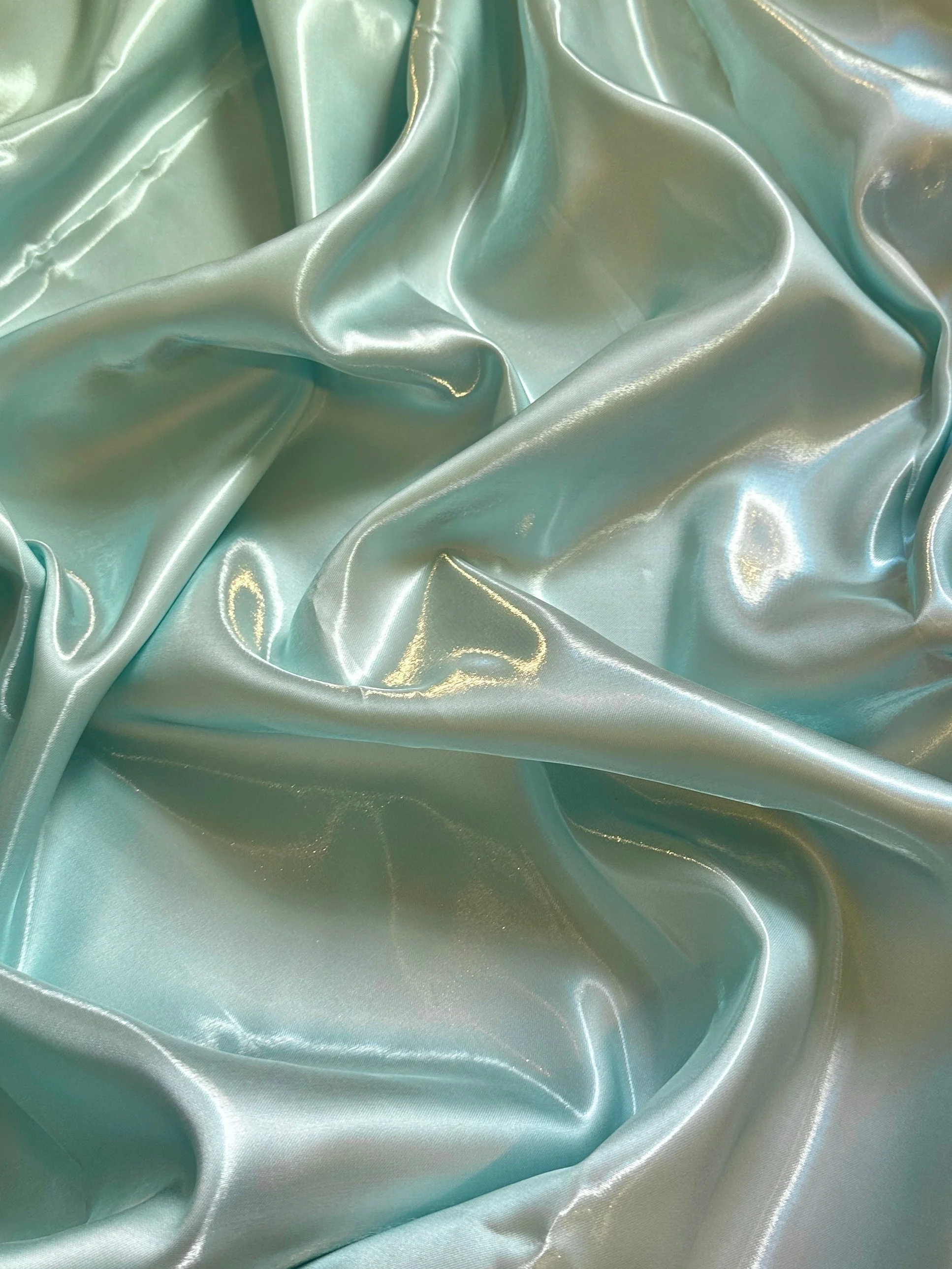Mint Green Liquid Bridal Satin - Image 3