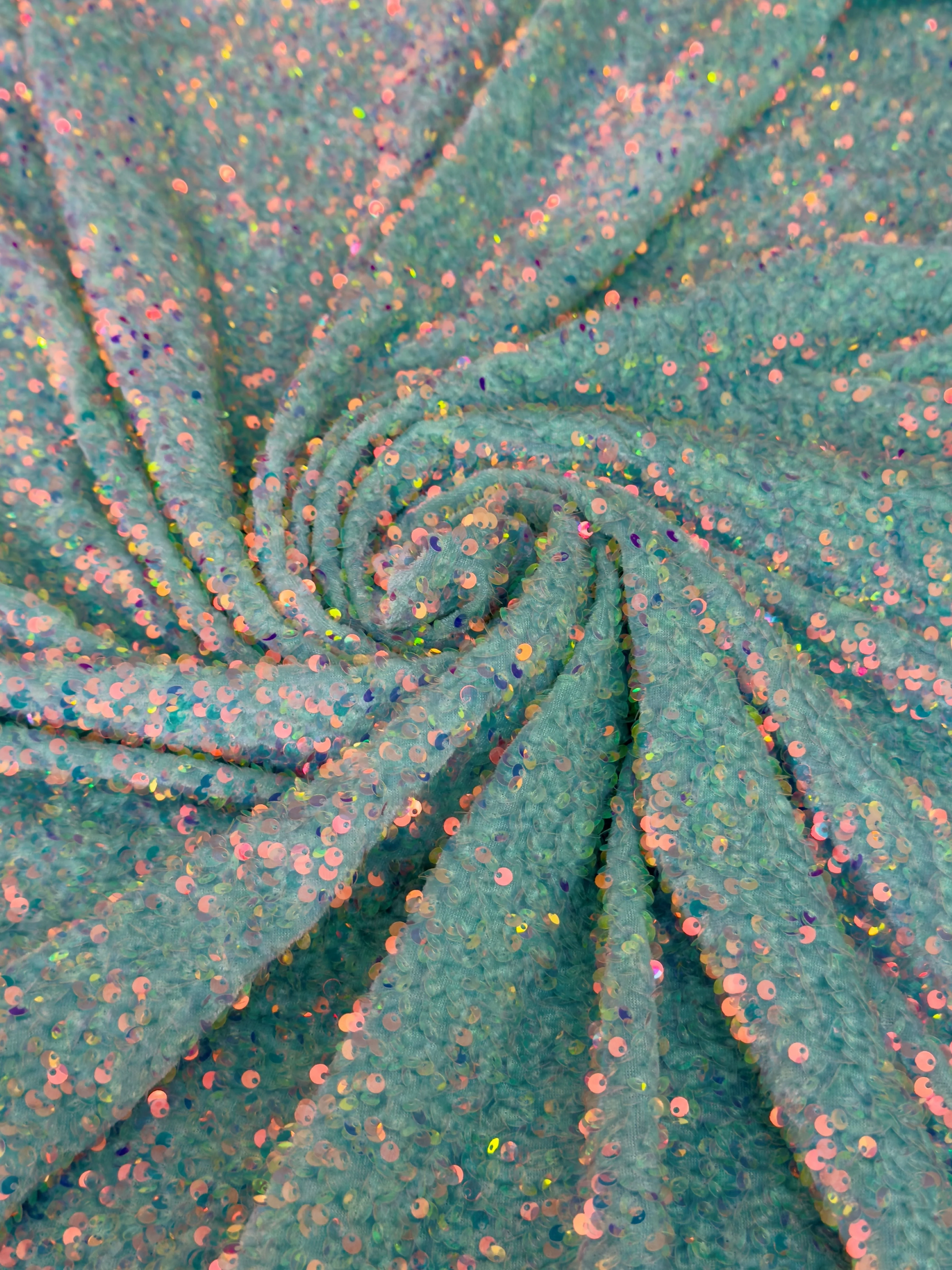 Mint Sequin on Velvet