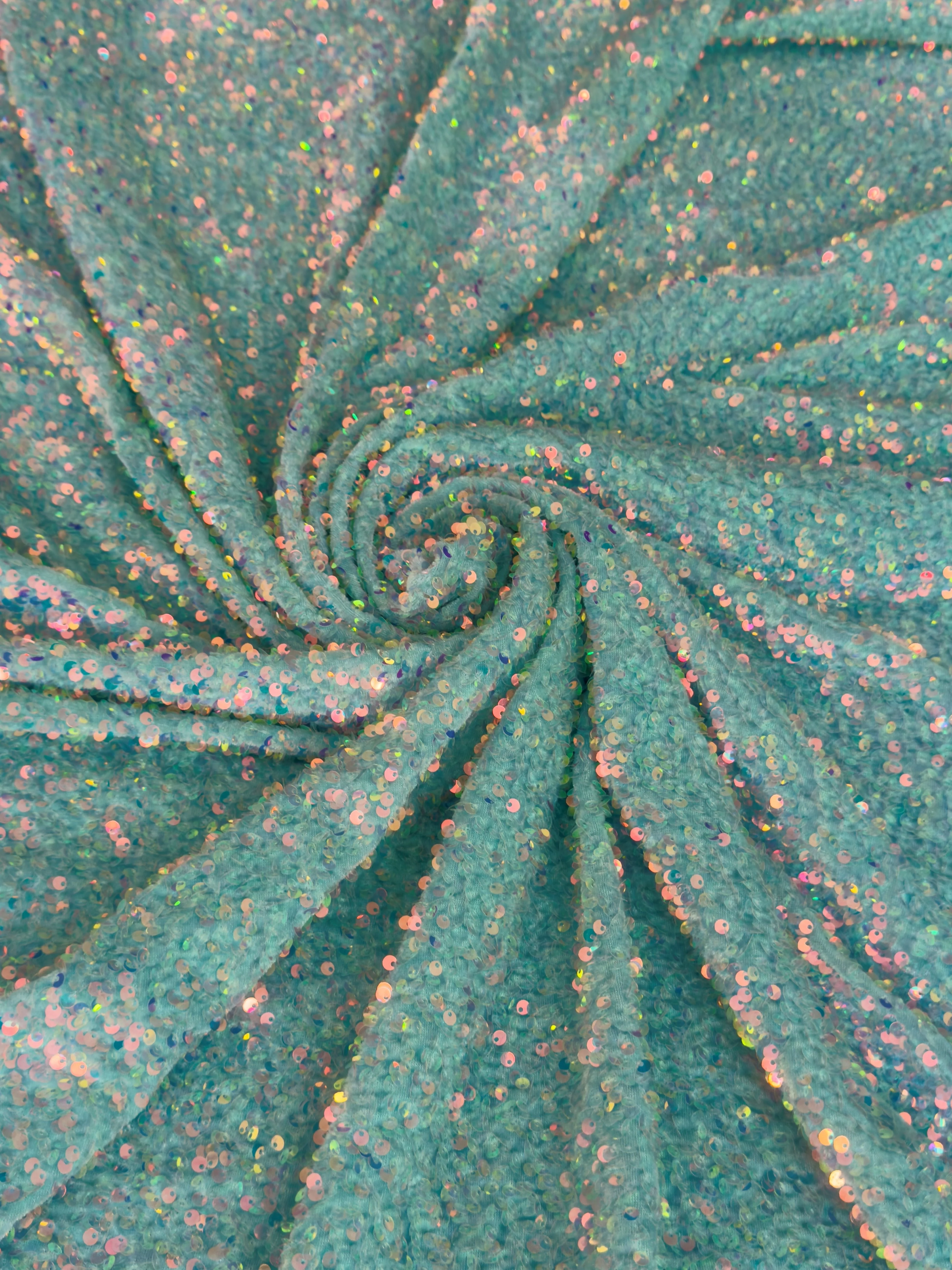 Mint Sequin on Velvet - Image 3