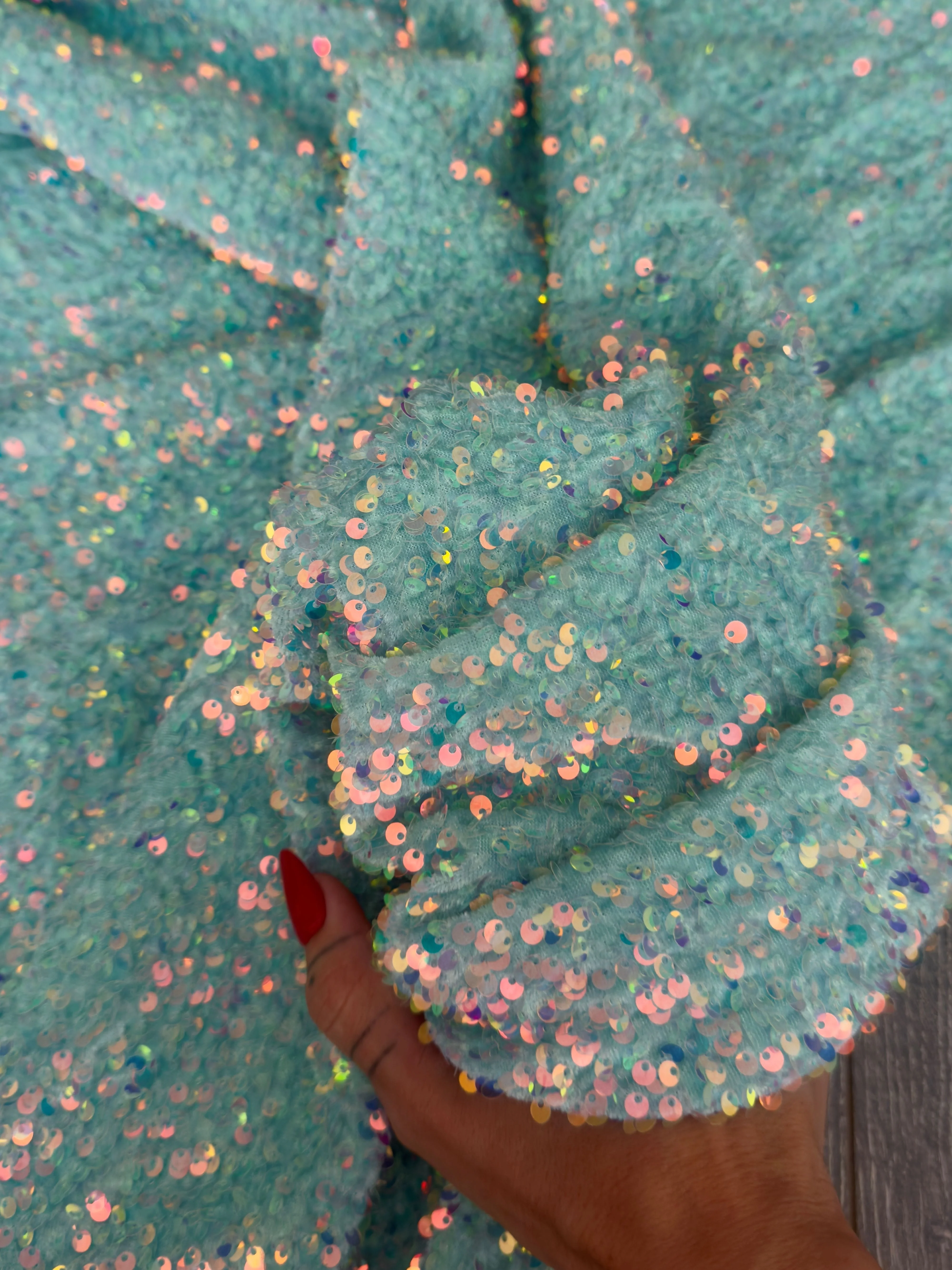 Mint Sequin on Velvet - Image 6