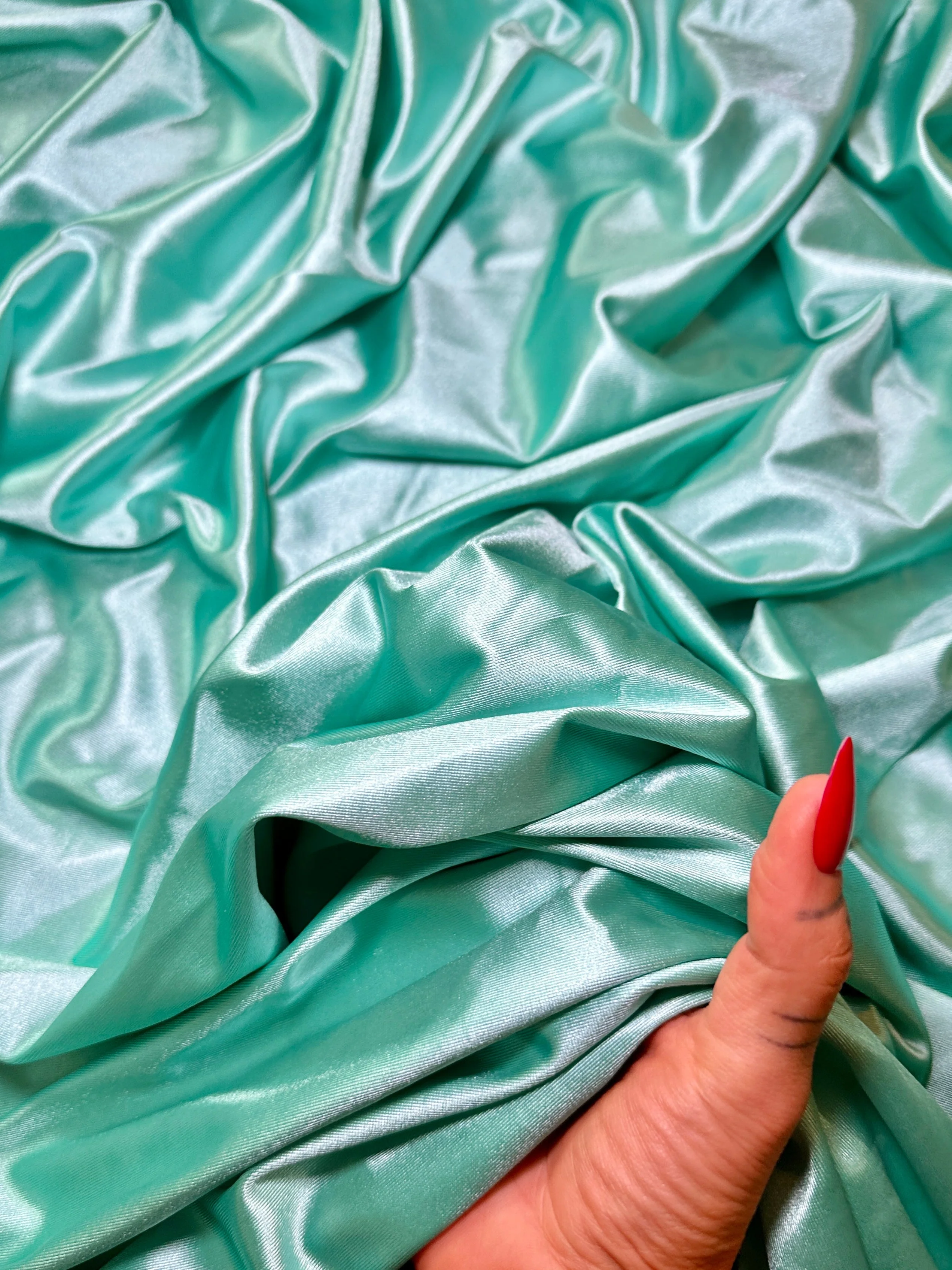 Mint Shiny Nylon Spandex - Image 3