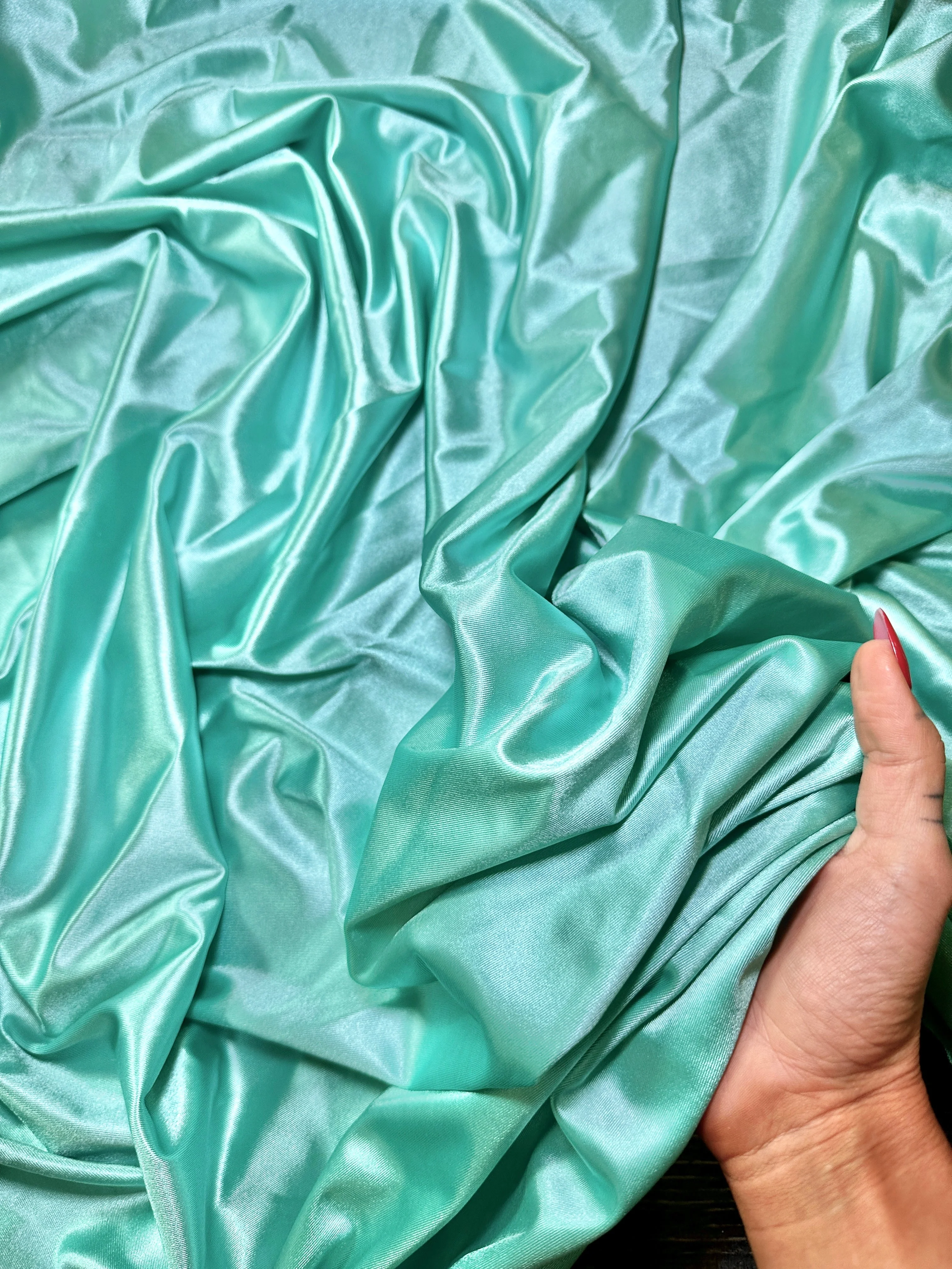 Mint Shiny Nylon Spandex - Image 4