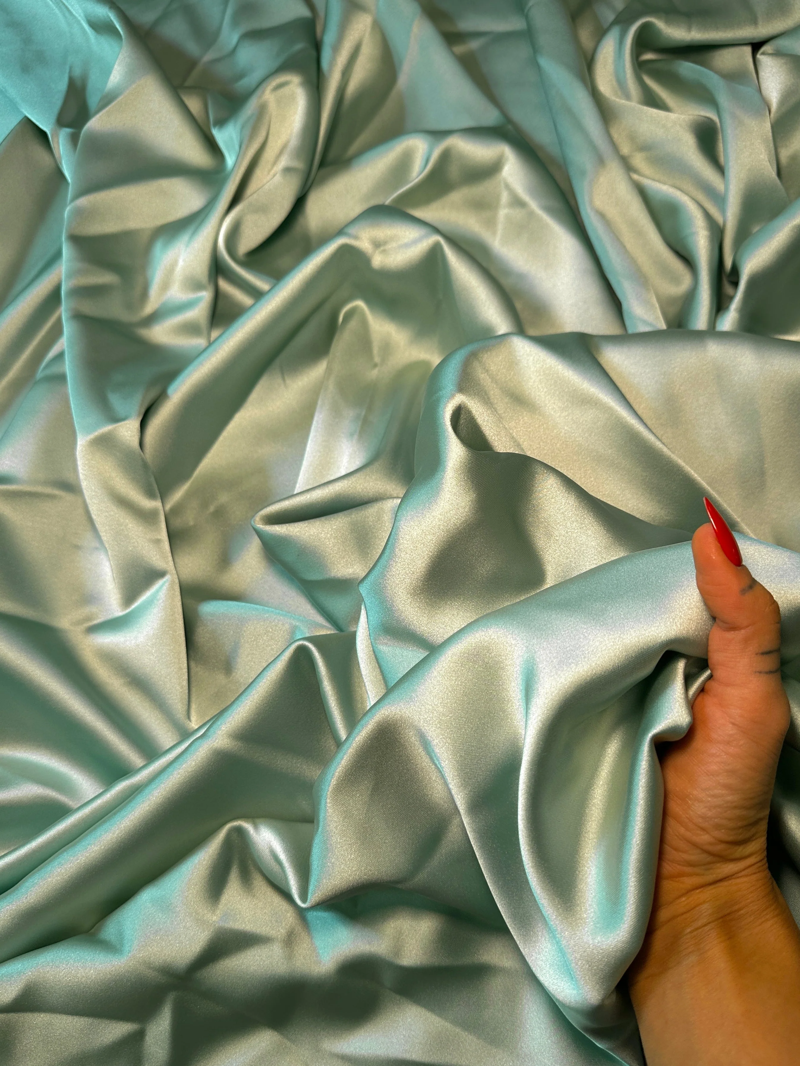 Mint Stretch Crepe Back Satin