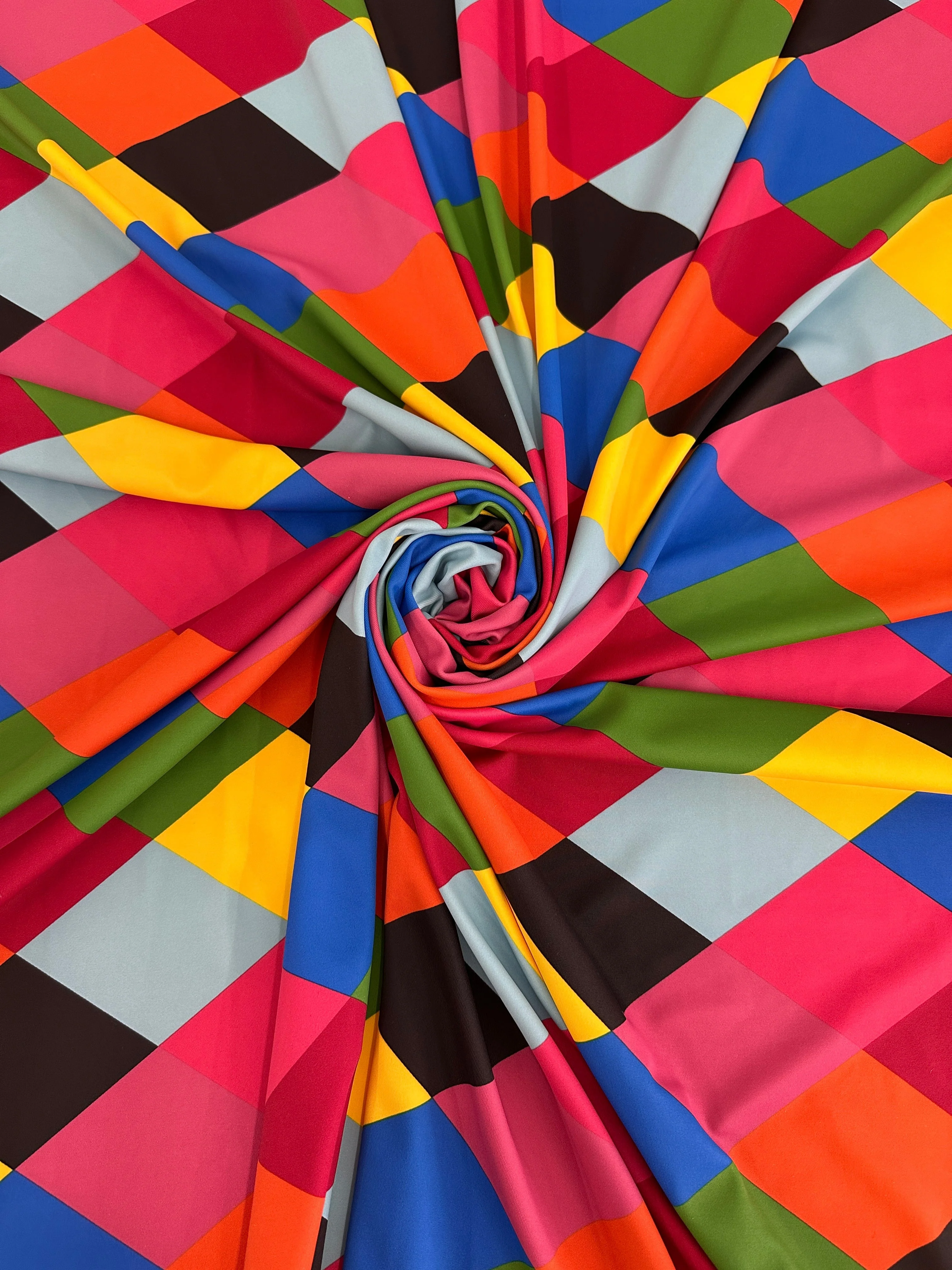 Multicolor Checkered Nylon Spandex - Image 3