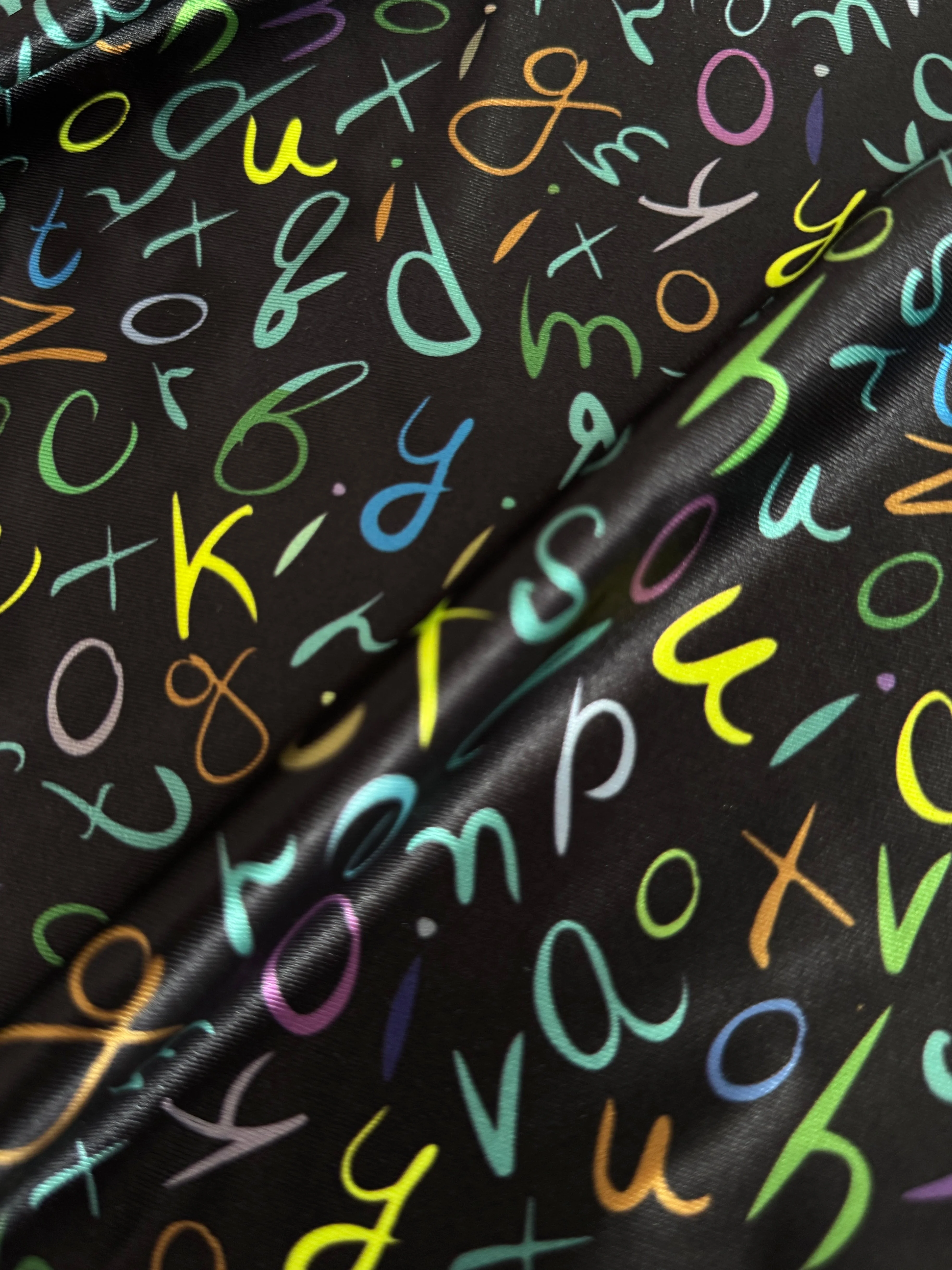 Multicolor Letter Scribble Nylon Spandex - Image 3