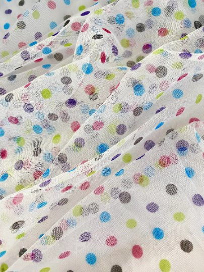 Multicolor Polka Dot Tulle