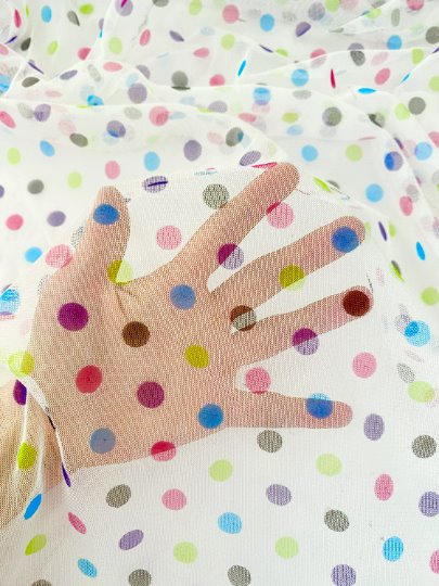 Multicolor Polka Dot Tulle - Image 3
